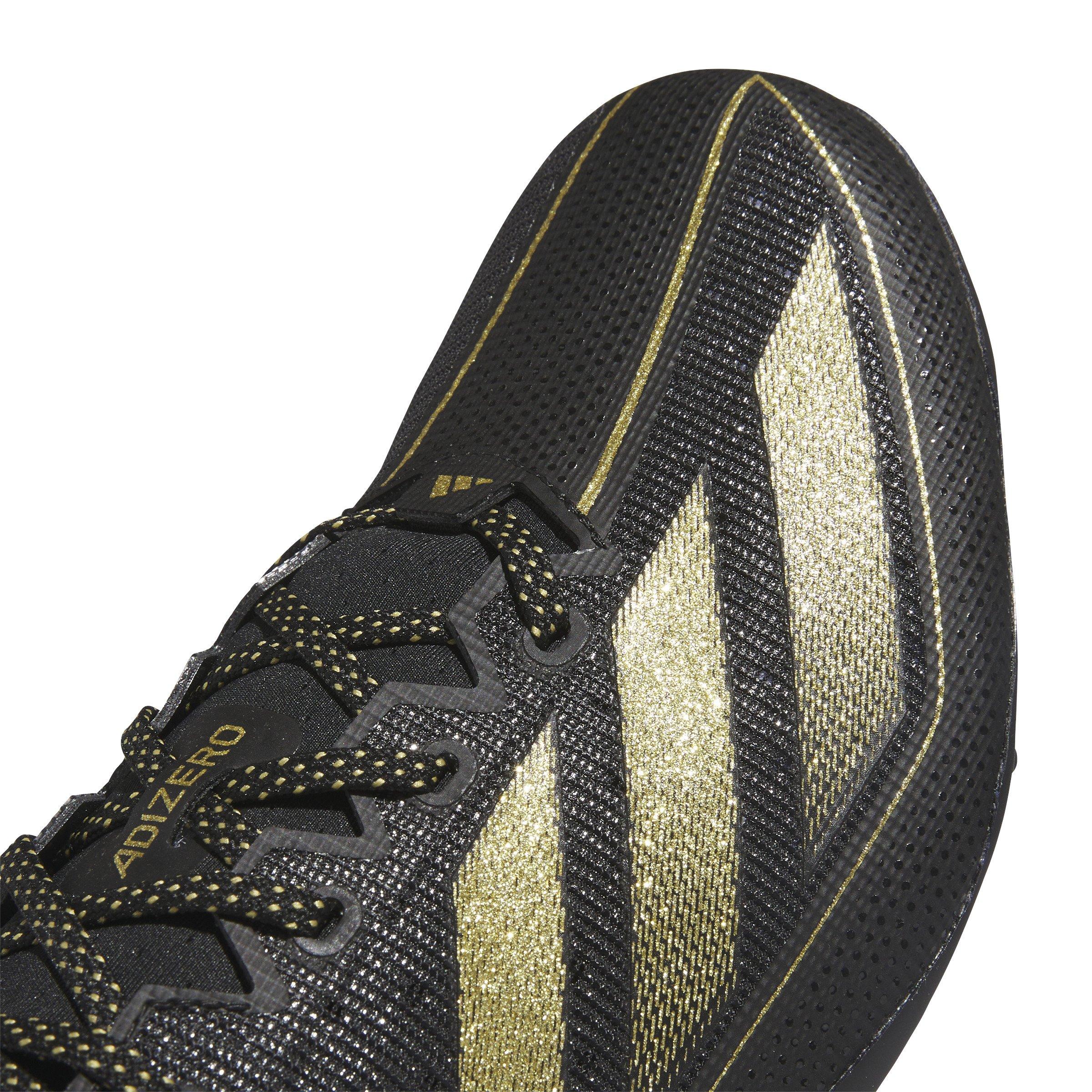adidas Adizero Electric American "Core Black/Metallic Gold" Men's Football Cleat - BLACK/GOLD Thumbnail View 3