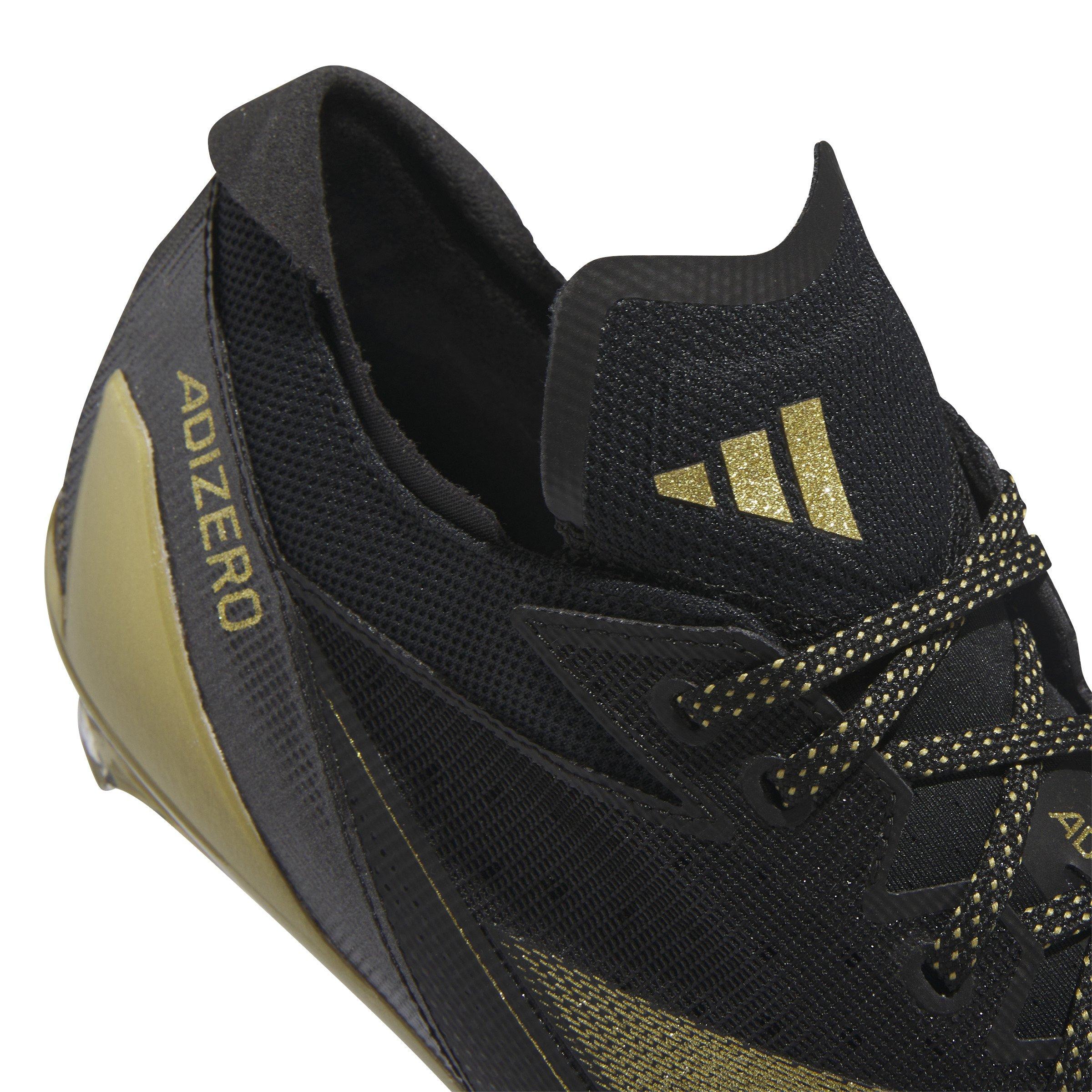 adidas Adizero Electric American "Core Black/Metallic Gold" Men's Football Cleat - BLACK/GOLD Thumbnail View 4