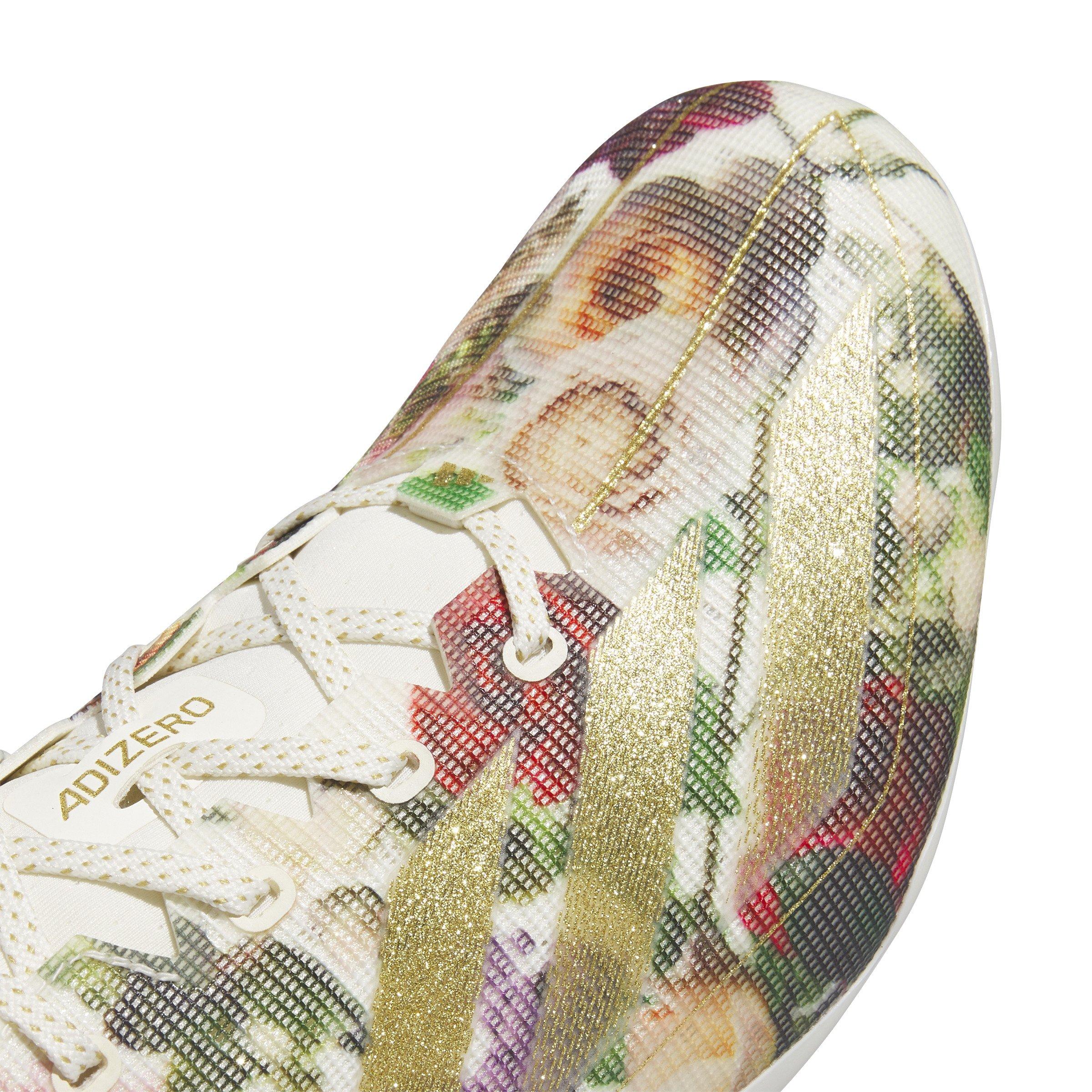 adidas Adizero Electric Speed Coronation "Wonder White/Gold Metallic" Men's Football Cleat - WHITE/GOLD Thumbnail View 4