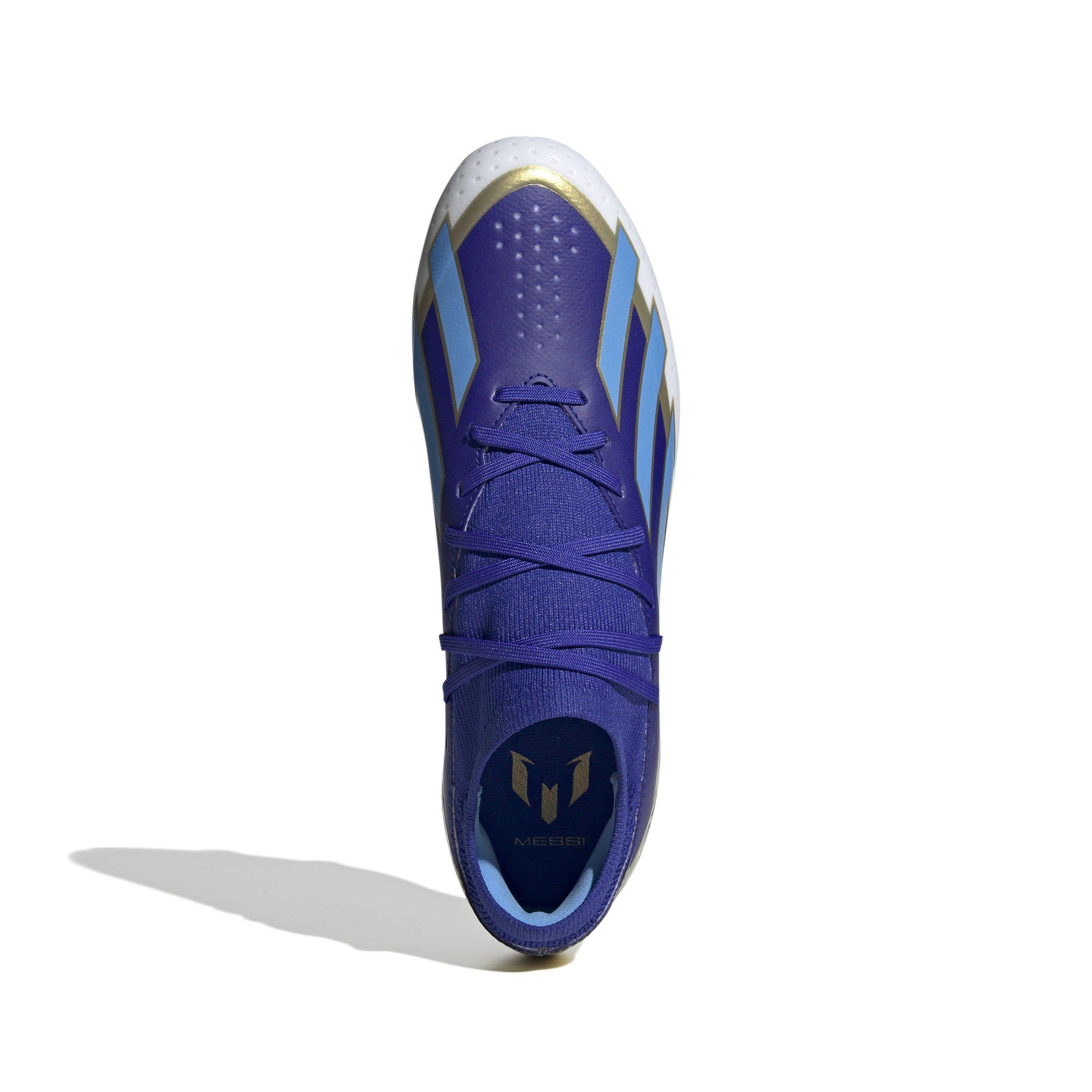 adidas X Crazyfast Messi League FG "Lucid Blue/Blue Burst/Ftwr White" Men's Soccer Cleat - ROYAL/WHITE Thumbnail View 9