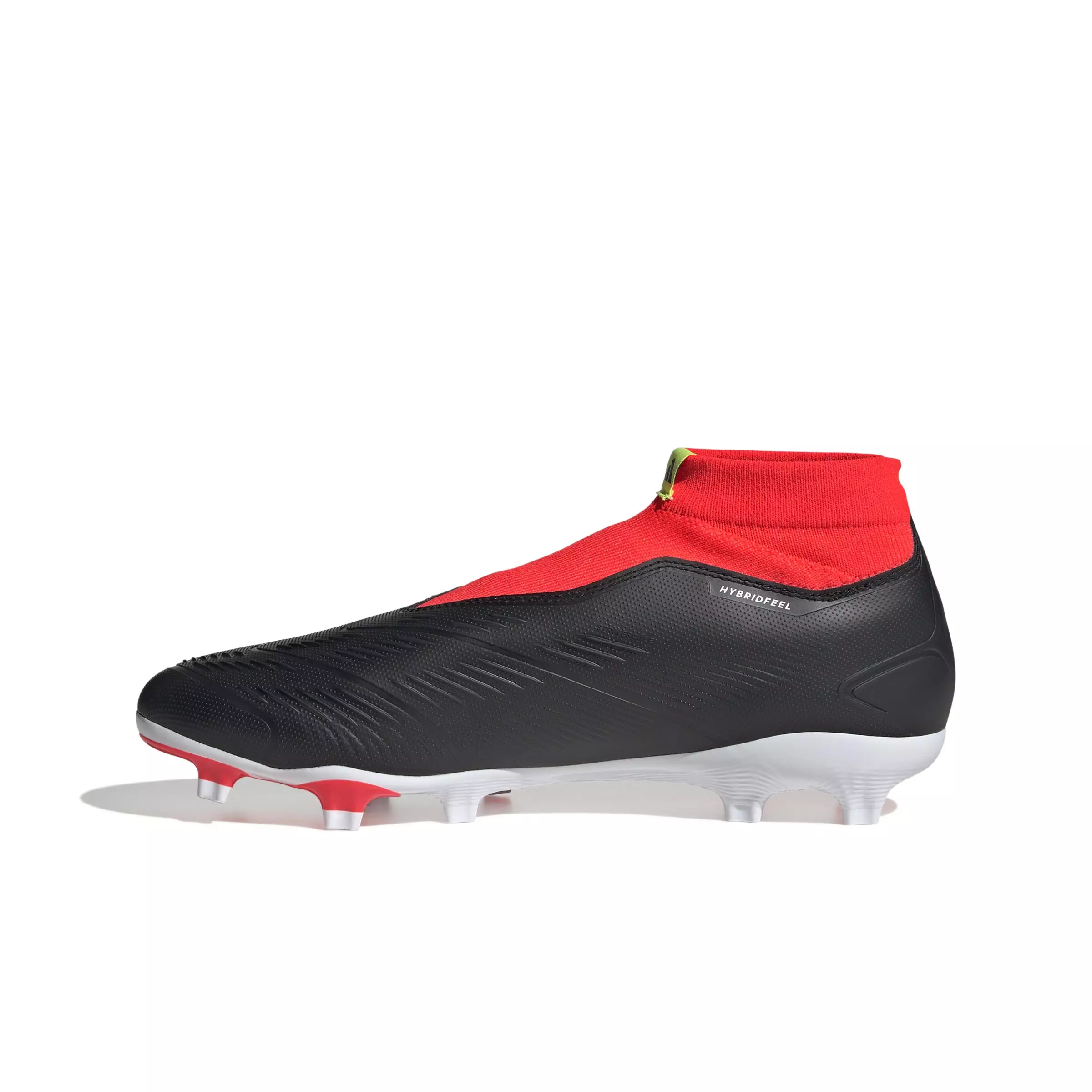 adidas Predator League Laceless FG "Core Black/Ftwr White/Solar Red" Men's Soccer Cleat - BLACK/WHITE/RED