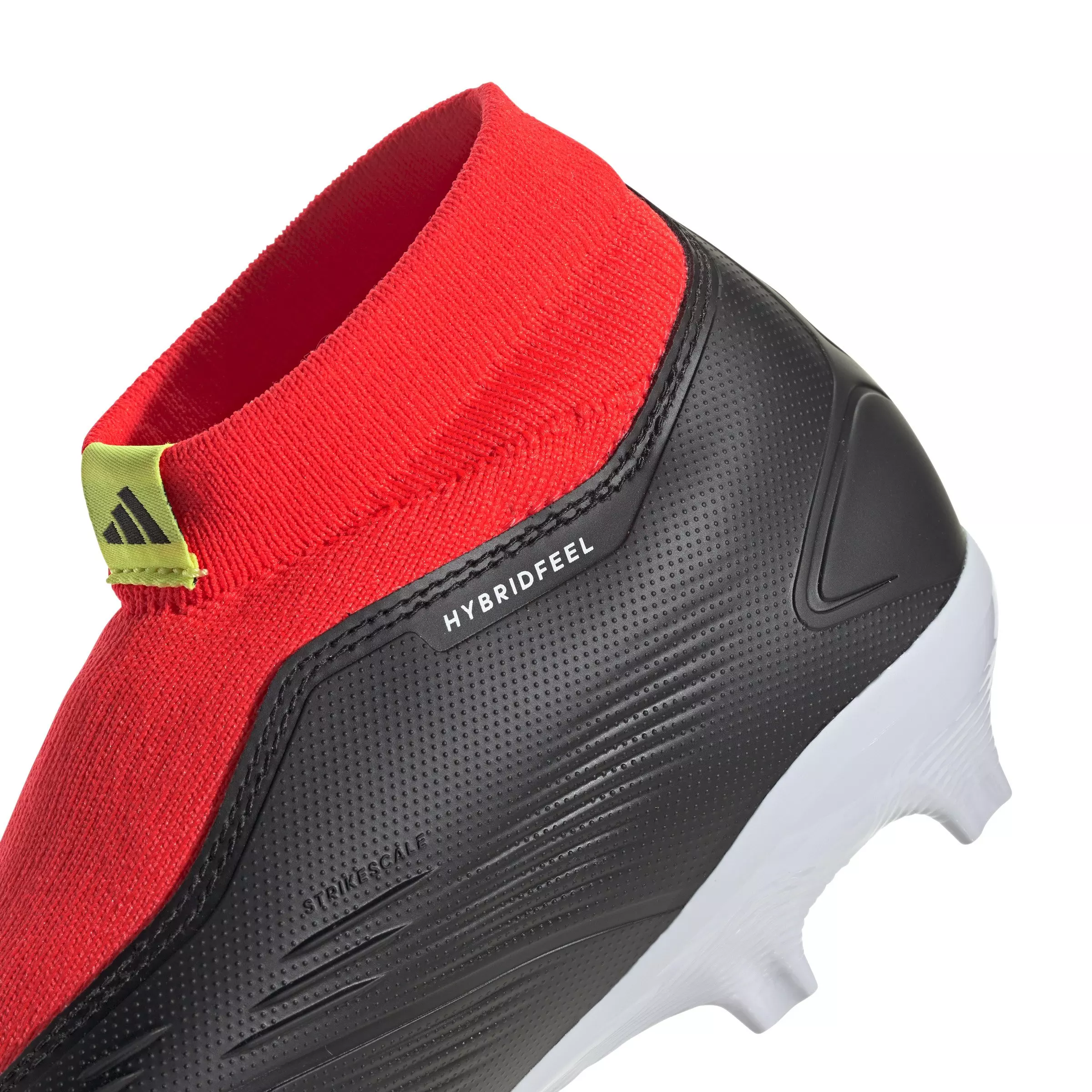 adidas Predator League Laceless FG "Core Black/Ftwr White/Solar Red" Men's Soccer Cleat - BLACK/WHITE/RED