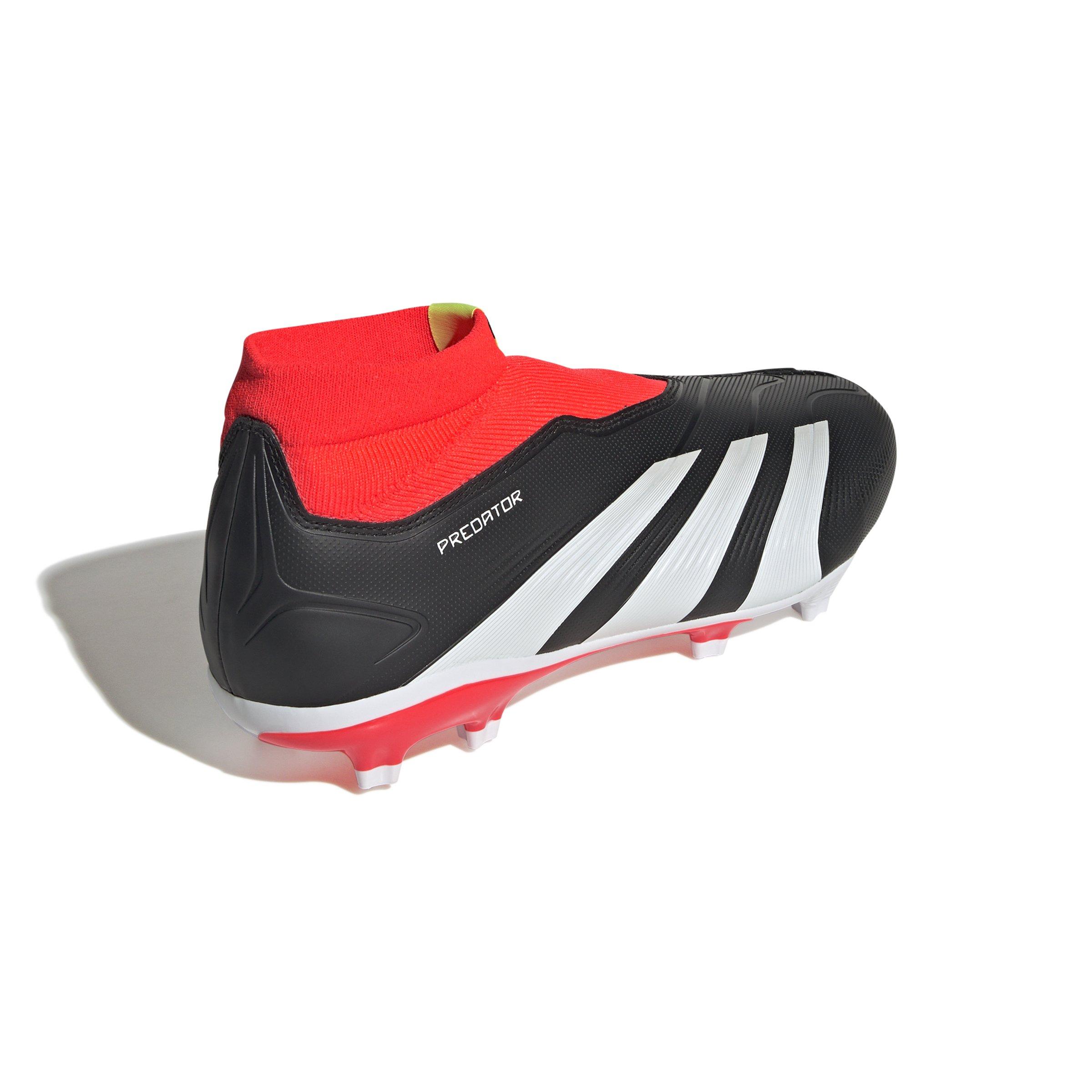 adidas Predator League Laceless FG "Core Black/Ftwr White/Solar Red" Men's Soccer Cleat - BLACK/WHITE/RED Thumbnail View 5