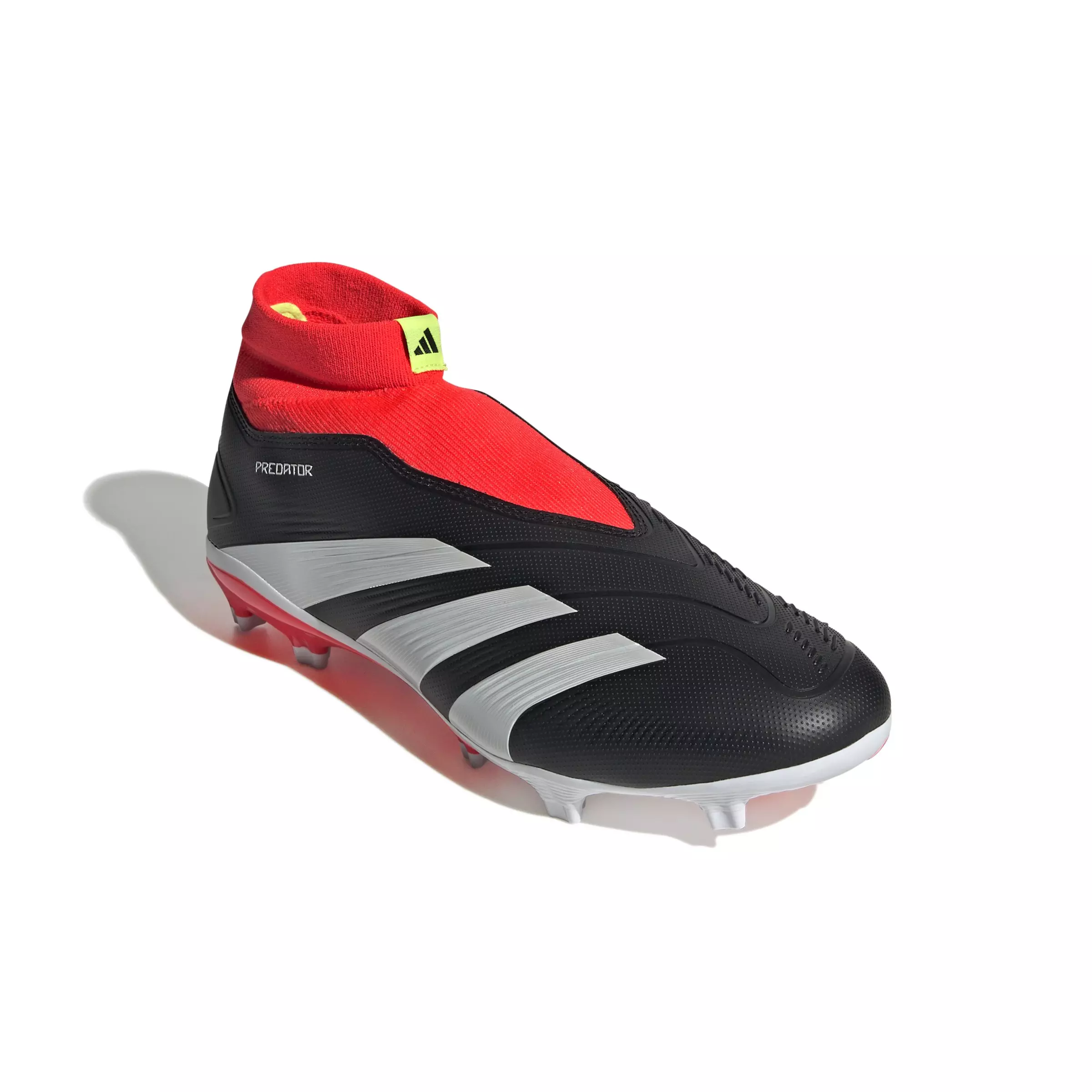 adidas Predator League Laceless FG "Core Black/Ftwr White/Solar Red" Men's Soccer Cleat - BLACK/WHITE/RED