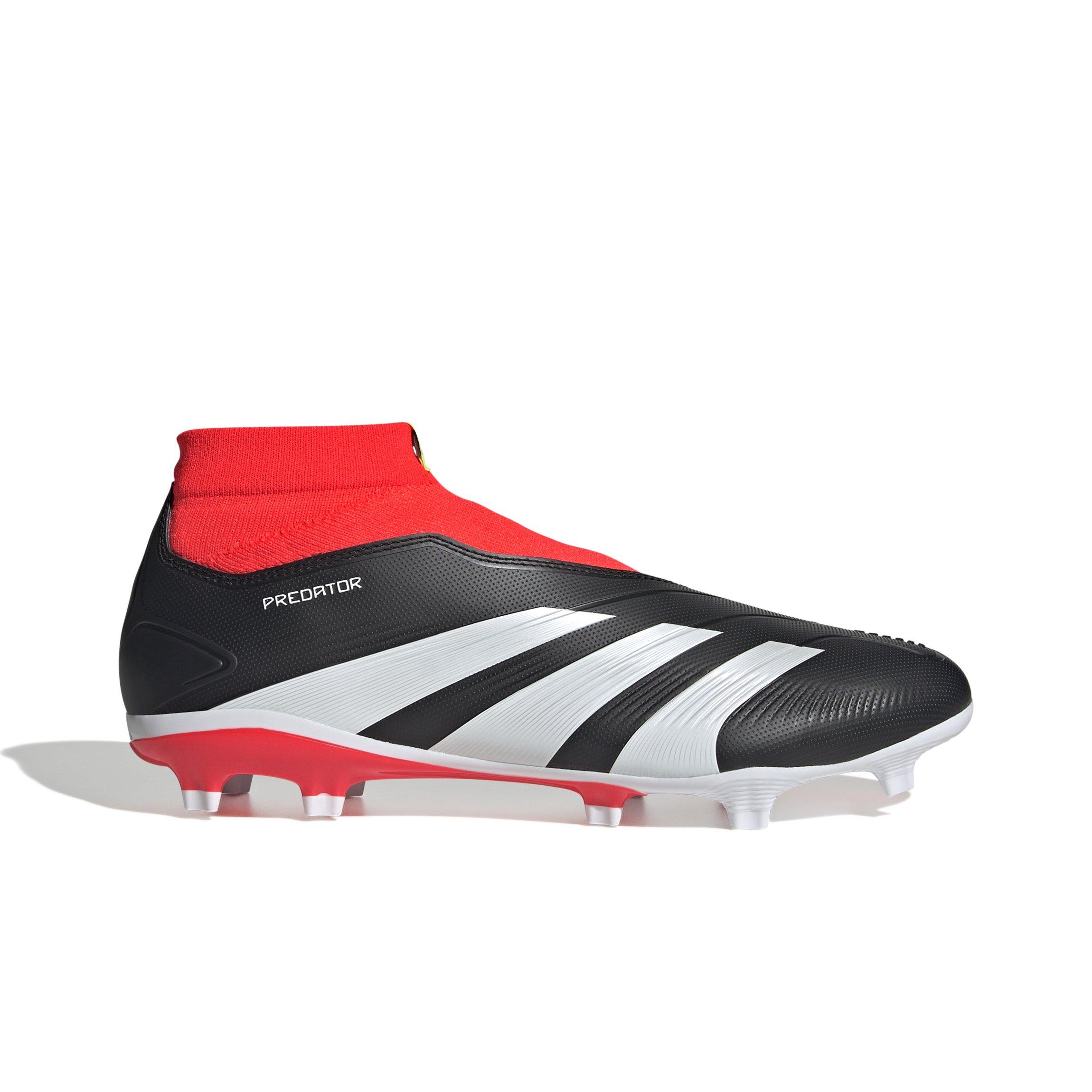 adidas Predator League Laceless FG "Core Black/Ftwr White/Solar Red" Men's Soccer Cleat - BLACK/WHITE/RED Thumbnail View 1