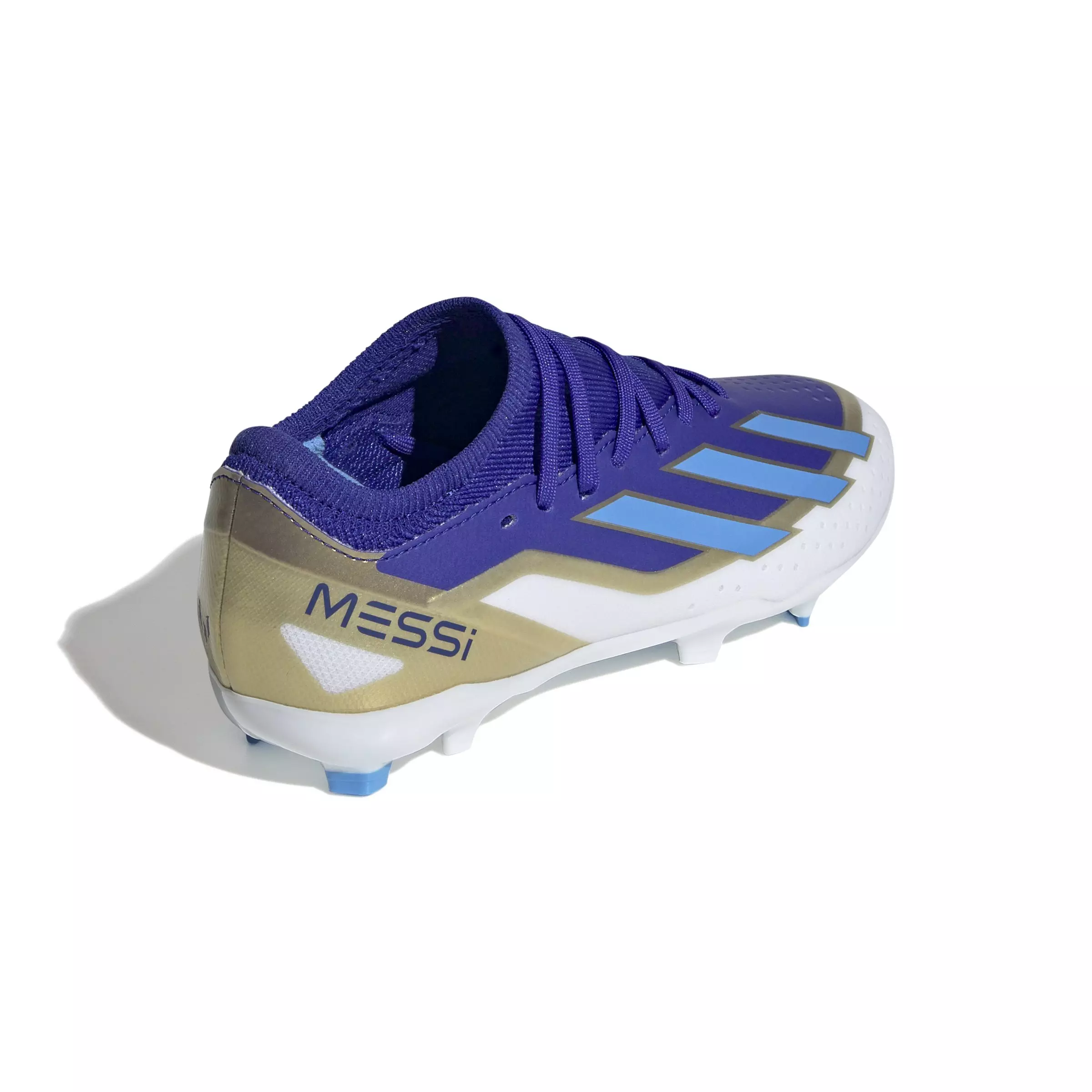 adidas X Crazyfast Messi League FG "Lucid Blue/Blue Burst/Ftwr White" Grade School Kids' Soccer Cleat - ROYAL/WHITE