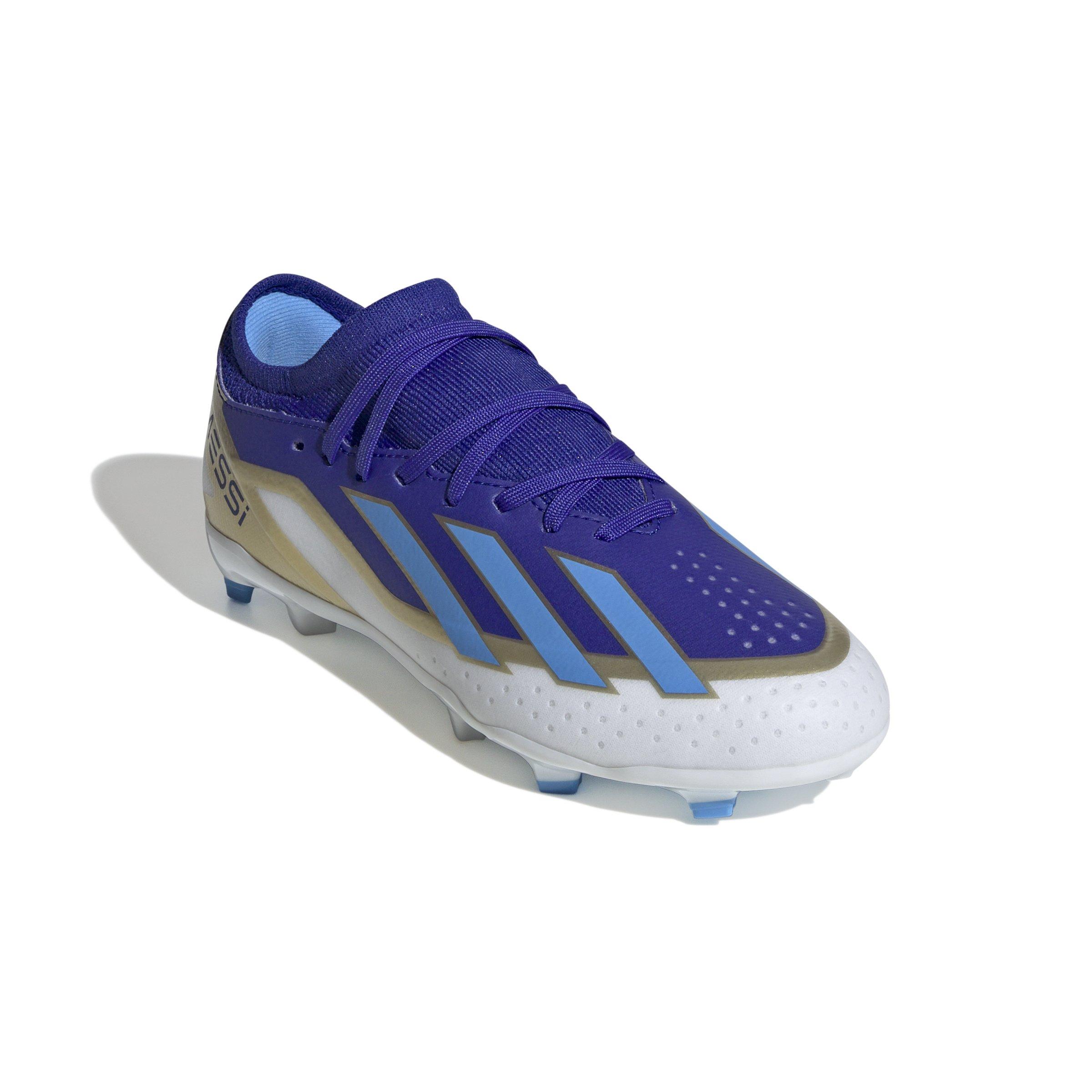 adidas X Crazyfast Messi League FG "Lucid Blue/Blue Burst/Ftwr White" Grade School Kids' Soccer Cleat