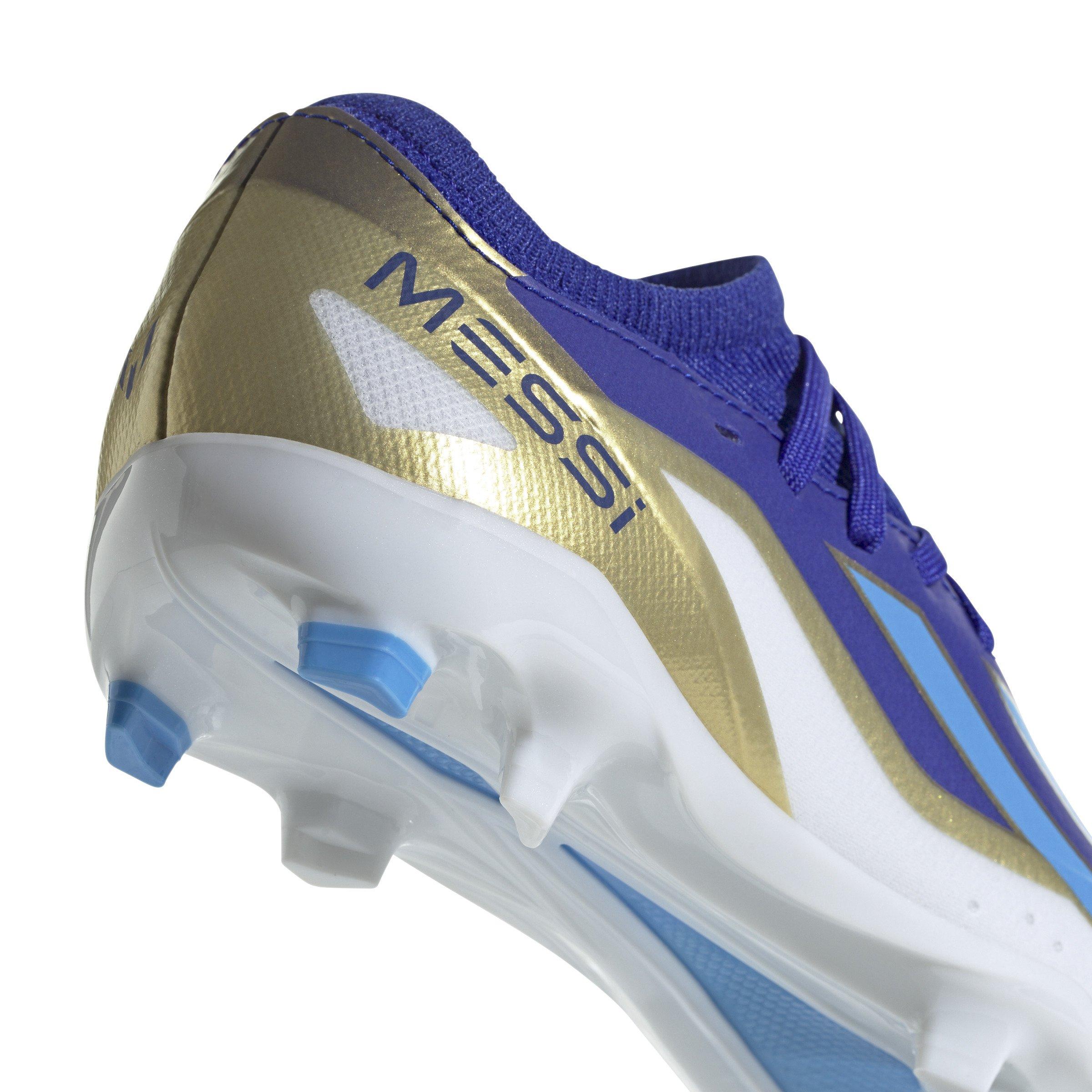 adidas X Crazyfast Messi League FG "Lucid Blue/Blue Burst/Ftwr White" Grade School Kids' Soccer Cleat