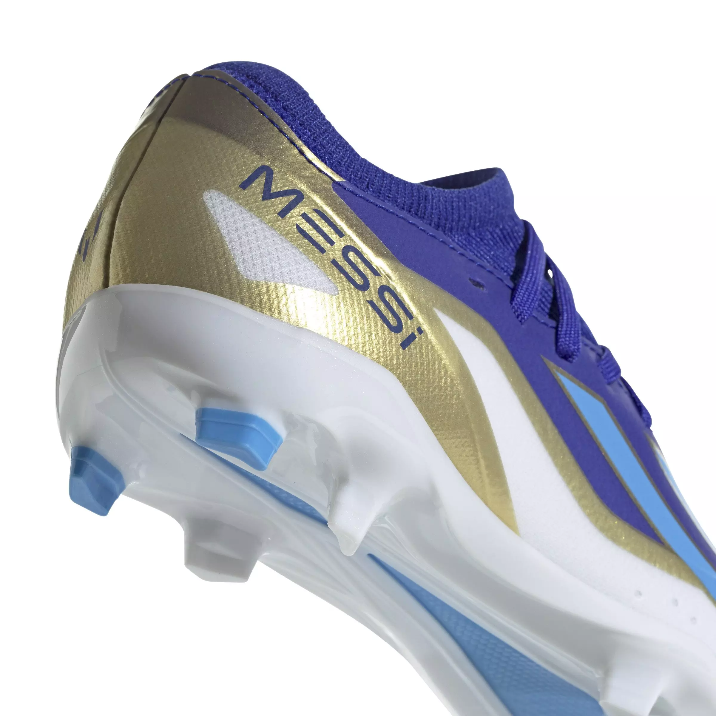 adidas X Crazyfast Messi League FG "Lucid Blue/Blue Burst/Ftwr White" Grade School Kids' Soccer Cleat - ROYAL/WHITE