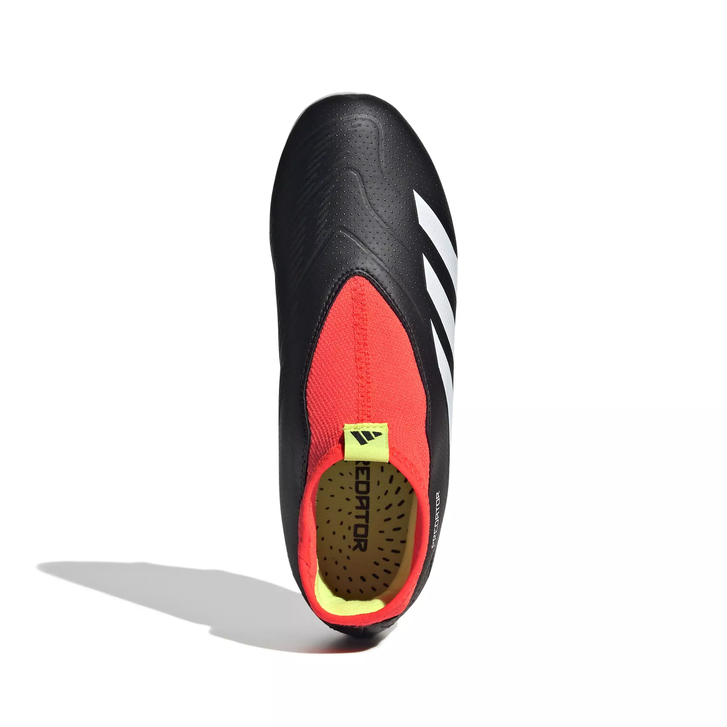 adidas Predator 24 League Laceless FG "Core Black/White/Solar Red" Grade School Kids' Soccer Cleat - BLACK/RED