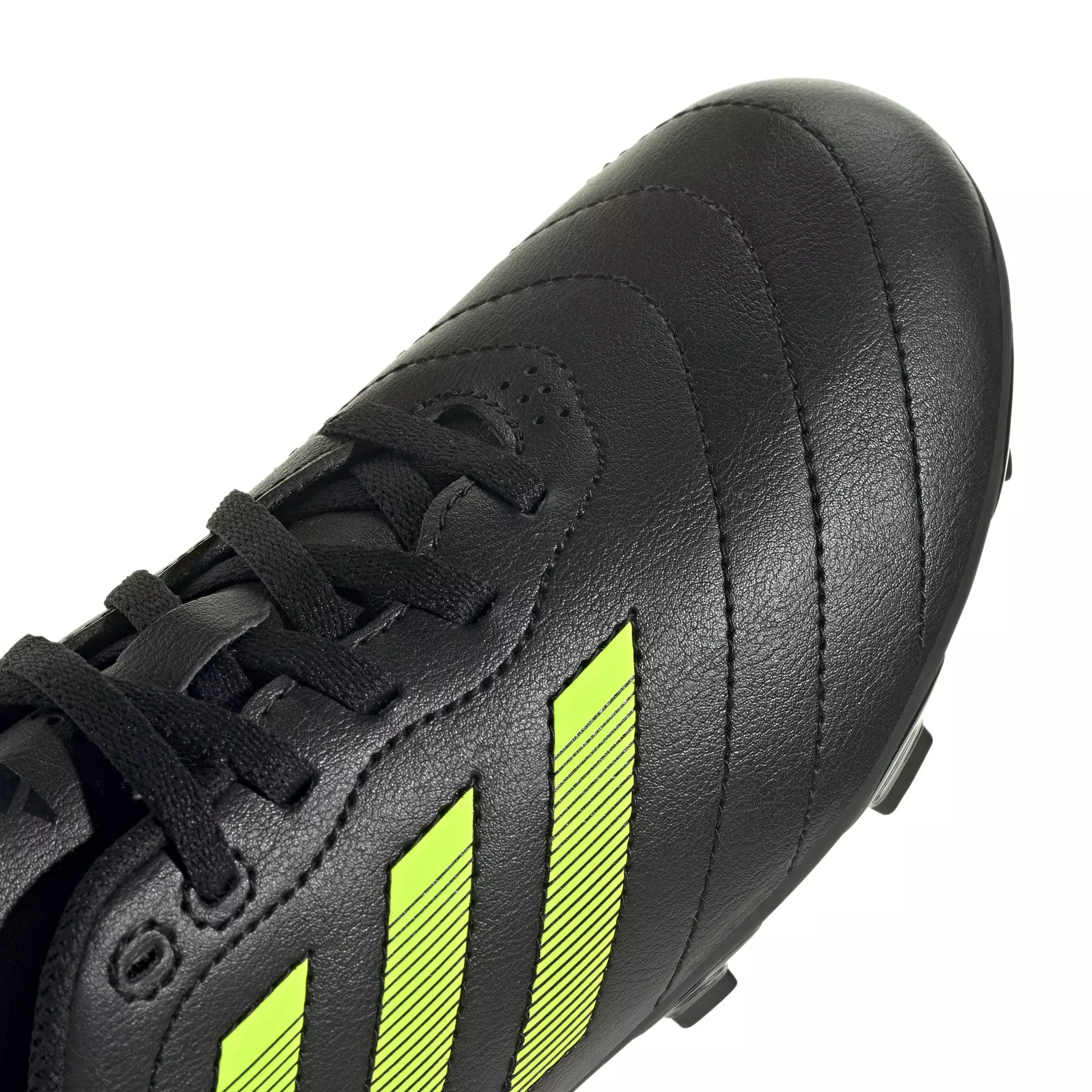 adidas Goletto VIII FG "Core Black/Lucid Lemon" Preschool Kids' Soccer Cleat - BLACK/YELLOW