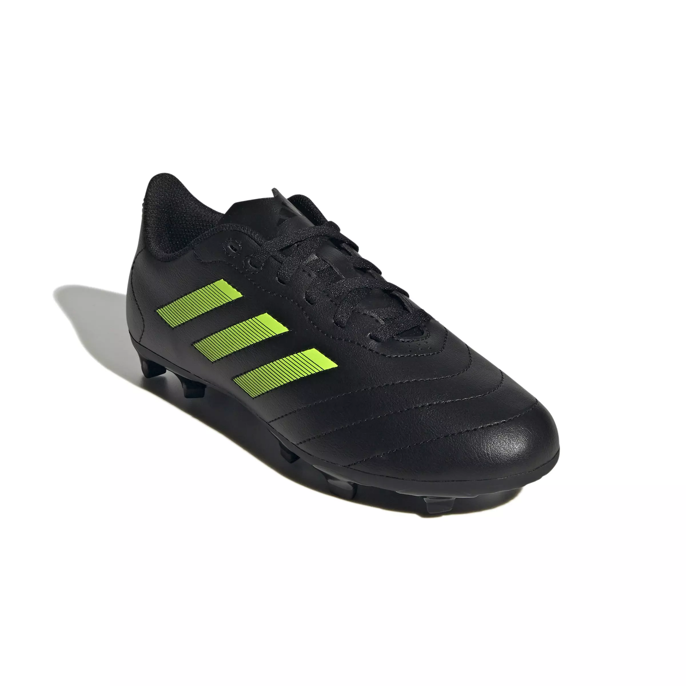 adidas Goletto VIII FG "Core Black/Lucid Lemon" Preschool Kids' Soccer Cleat - BLACK/YELLOW