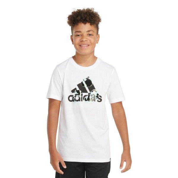 adidas Big Boys' Chrome Logo Tee - WHITE Thumbnail View 1