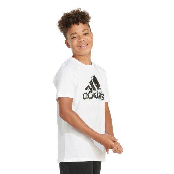 adidas Big Boys' Chrome Logo Tee - WHITE Thumbnail View 3