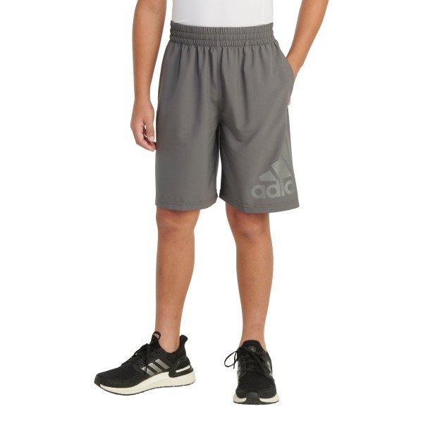 adidas Big Boys' Big Logo Woven Shorts - GREY Thumbnail View 1