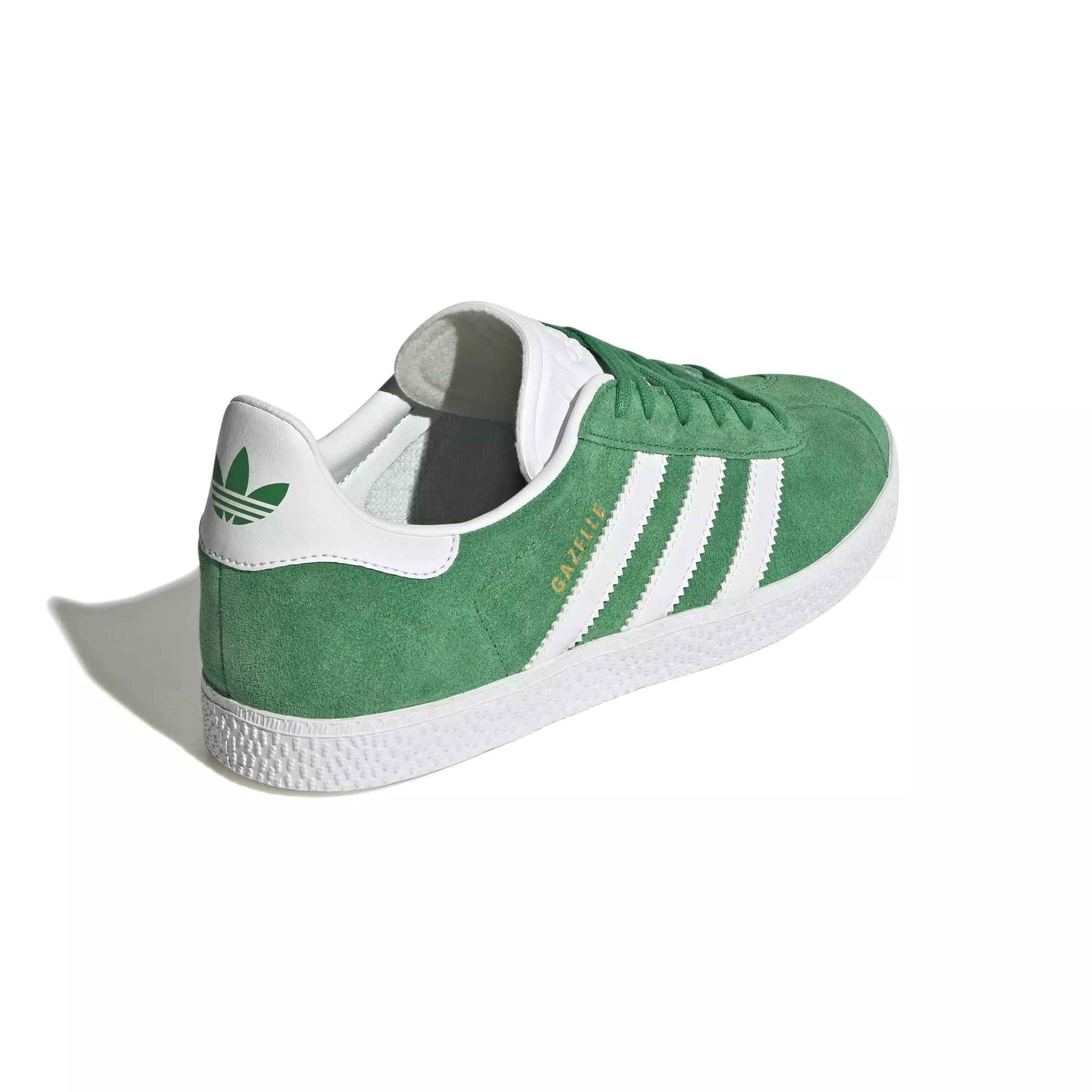 adidas Originals Gazelle "Green/Ftwr White/Gold Metallic" Grade School Boys' Shoe - GREEN/WHITE
