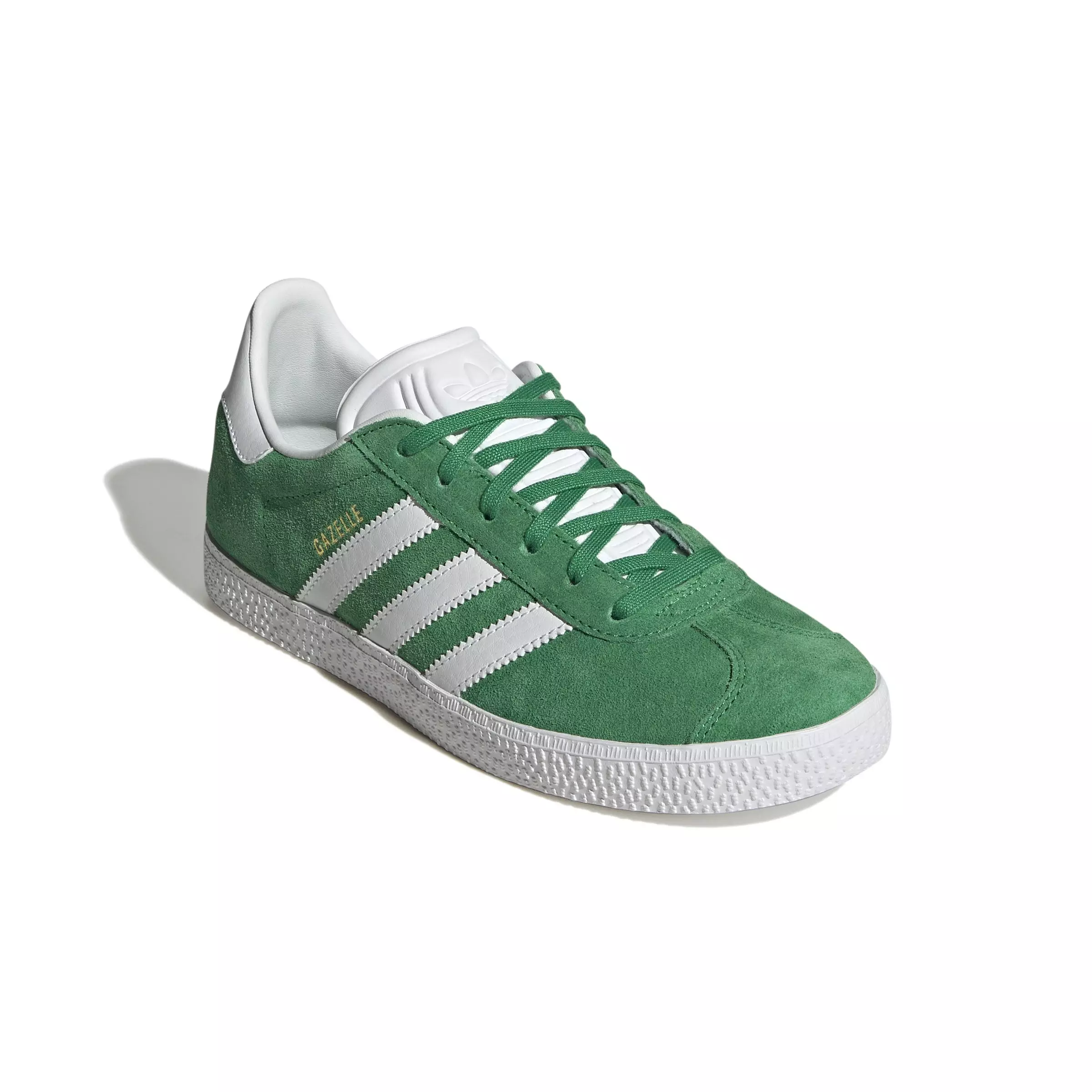 adidas Originals Gazelle "Green/Ftwr White/Gold Metallic" Grade School Boys' Shoe - GREEN/WHITE