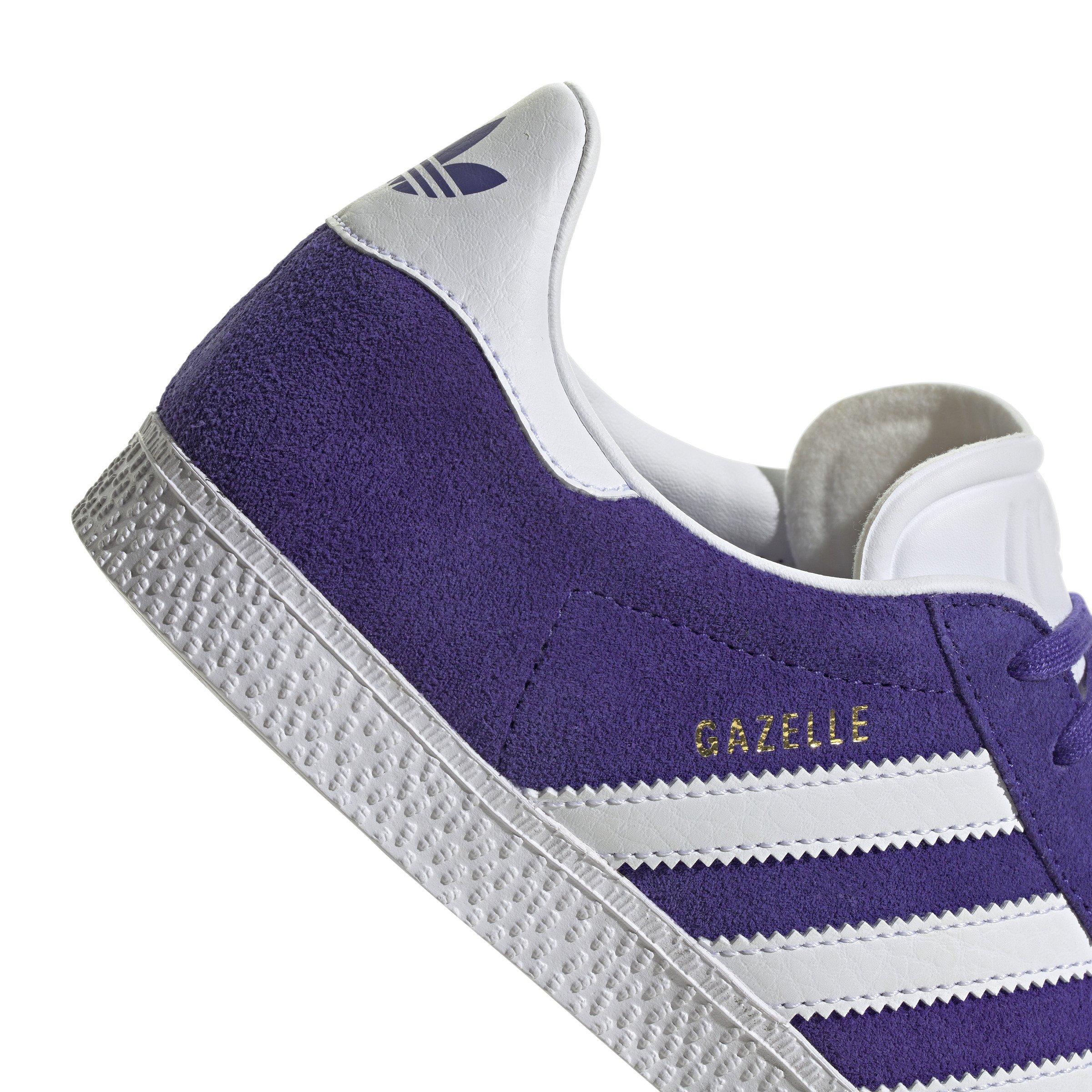 adidas Originals Gazelle "Purple/Ftwr White" Grade School Girls' Shoe - PURPLE/WHITE Thumbnail View 3