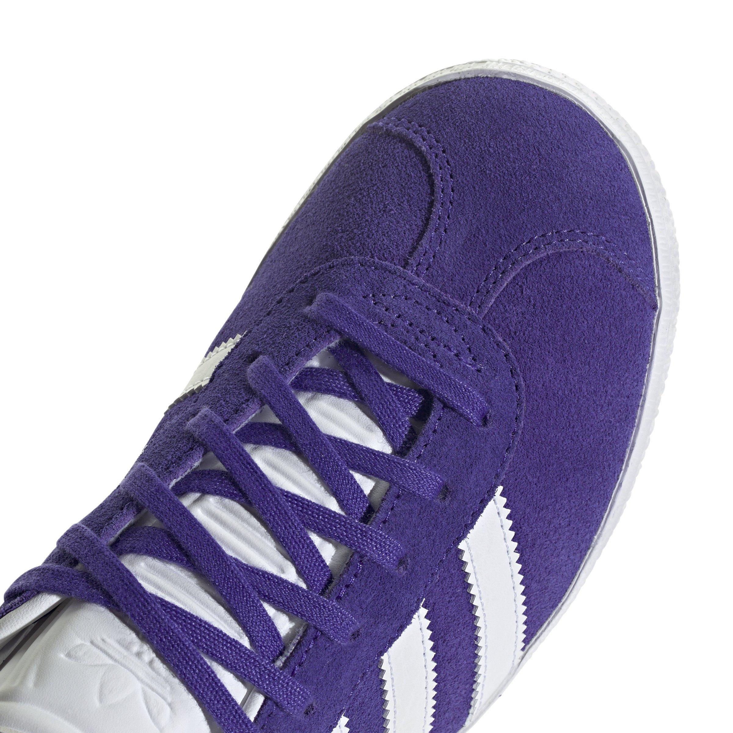 adidas Originals Gazelle "Purple/Ftwr White" Grade School Girls' Shoe - PURPLE/WHITE Thumbnail View 4