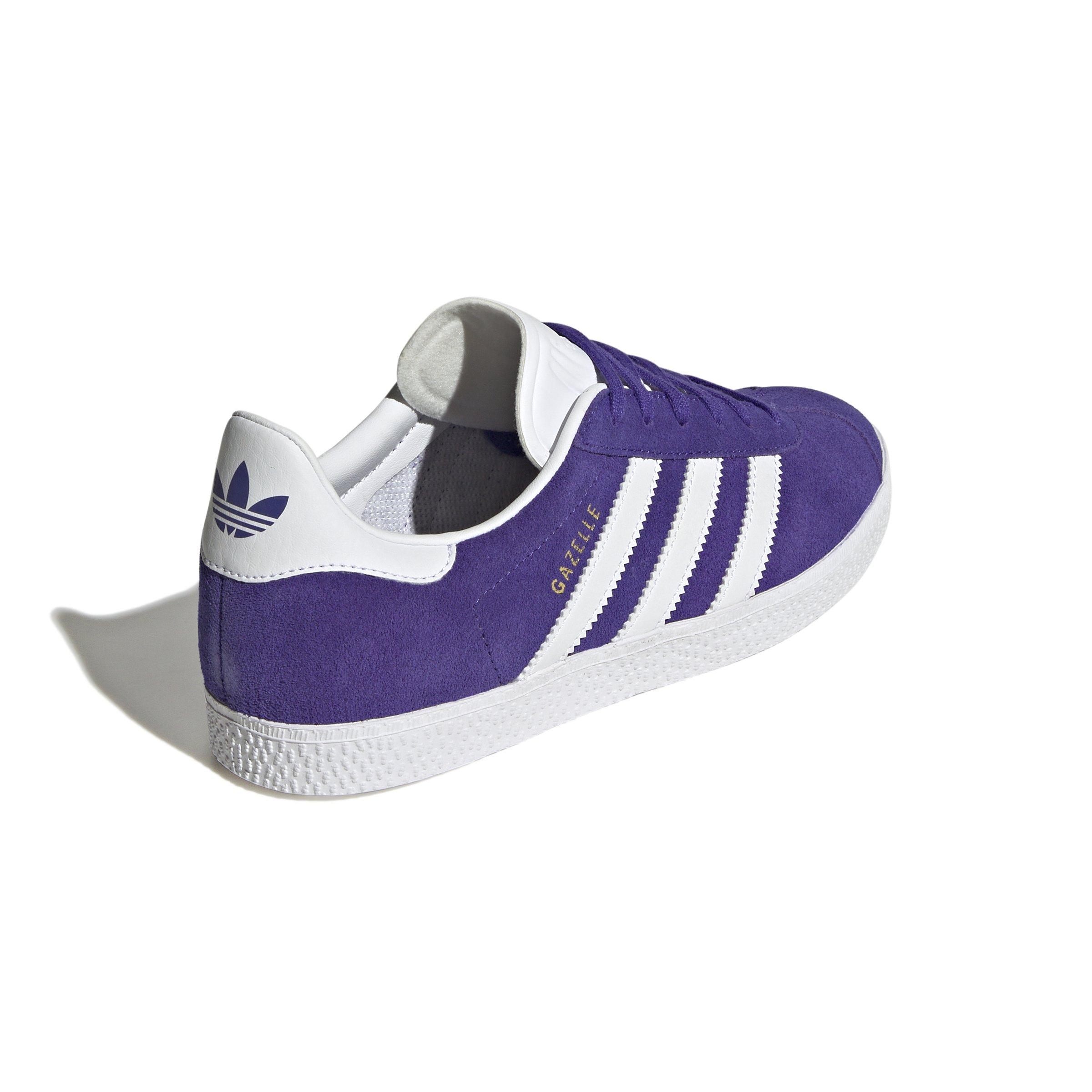 adidas Originals Gazelle "Purple/Ftwr White" Grade School Girls' Shoe - PURPLE/WHITE Thumbnail View 5