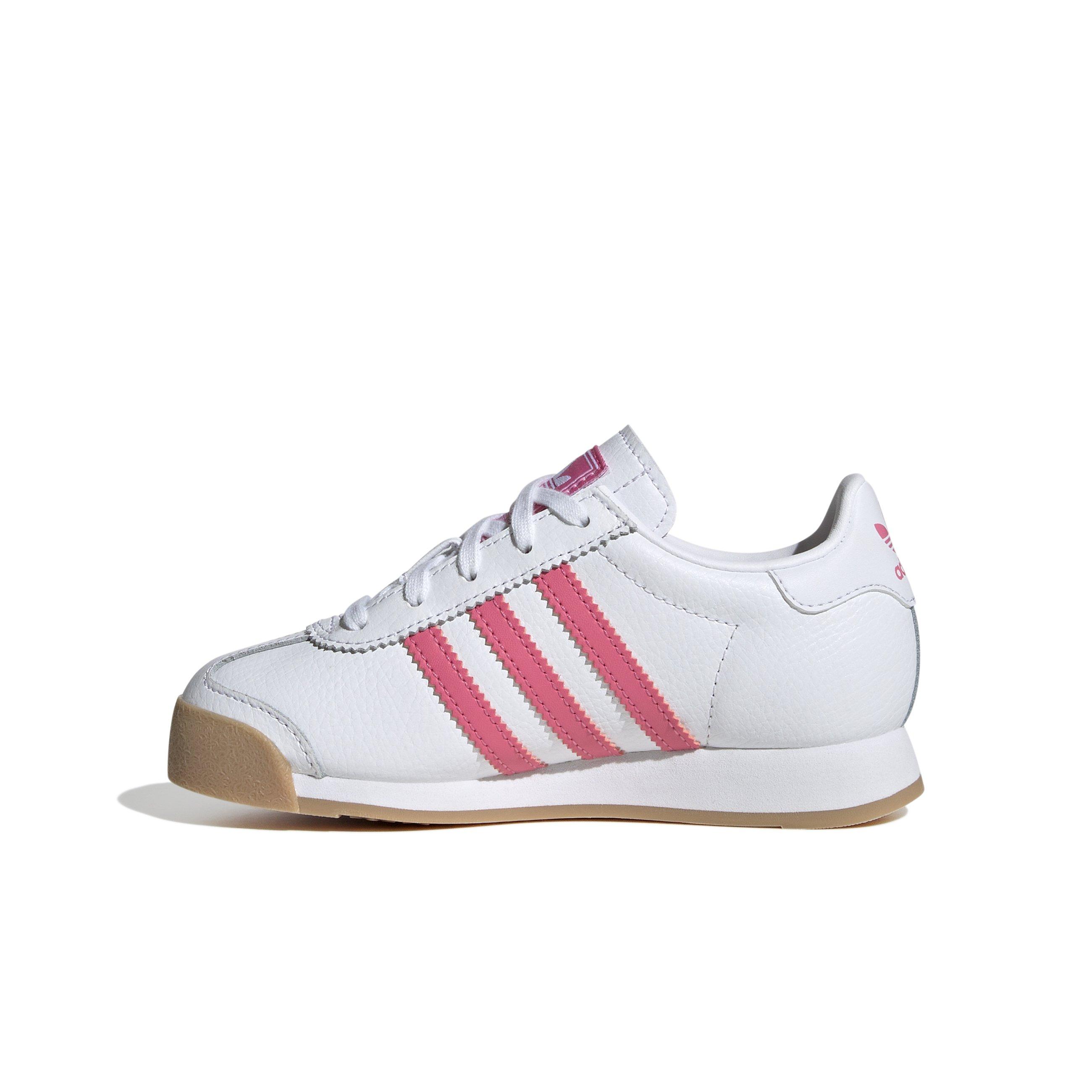 adidas Originals Samoa Ftwr White Pink Fusion Gum Preschool Girls Shoe Hibbett