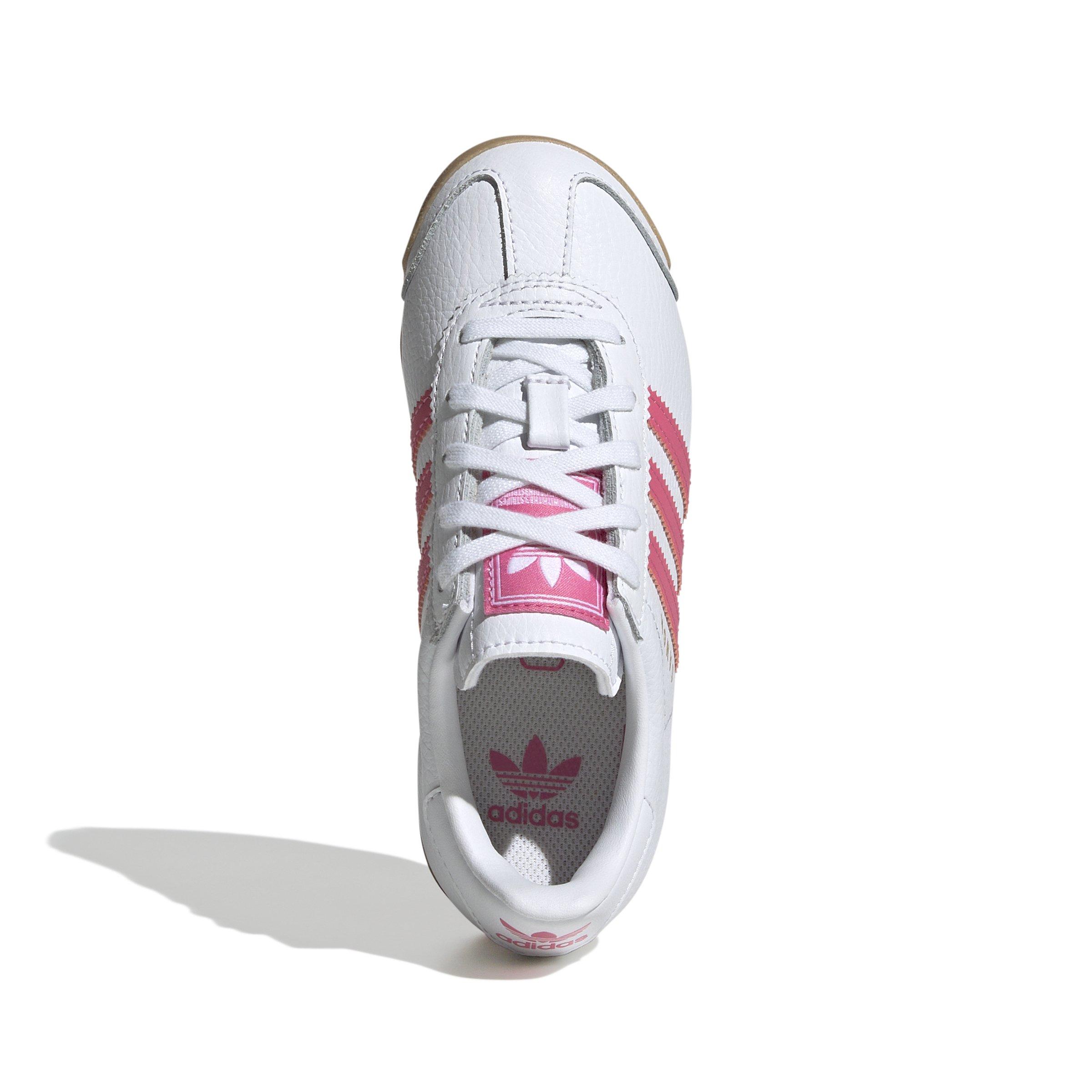 adidas Originals Samoa "Ftwr White/Pink Fusion/Gum" Preschool Girls' Shoe - WHITE/PINK Thumbnail View 8