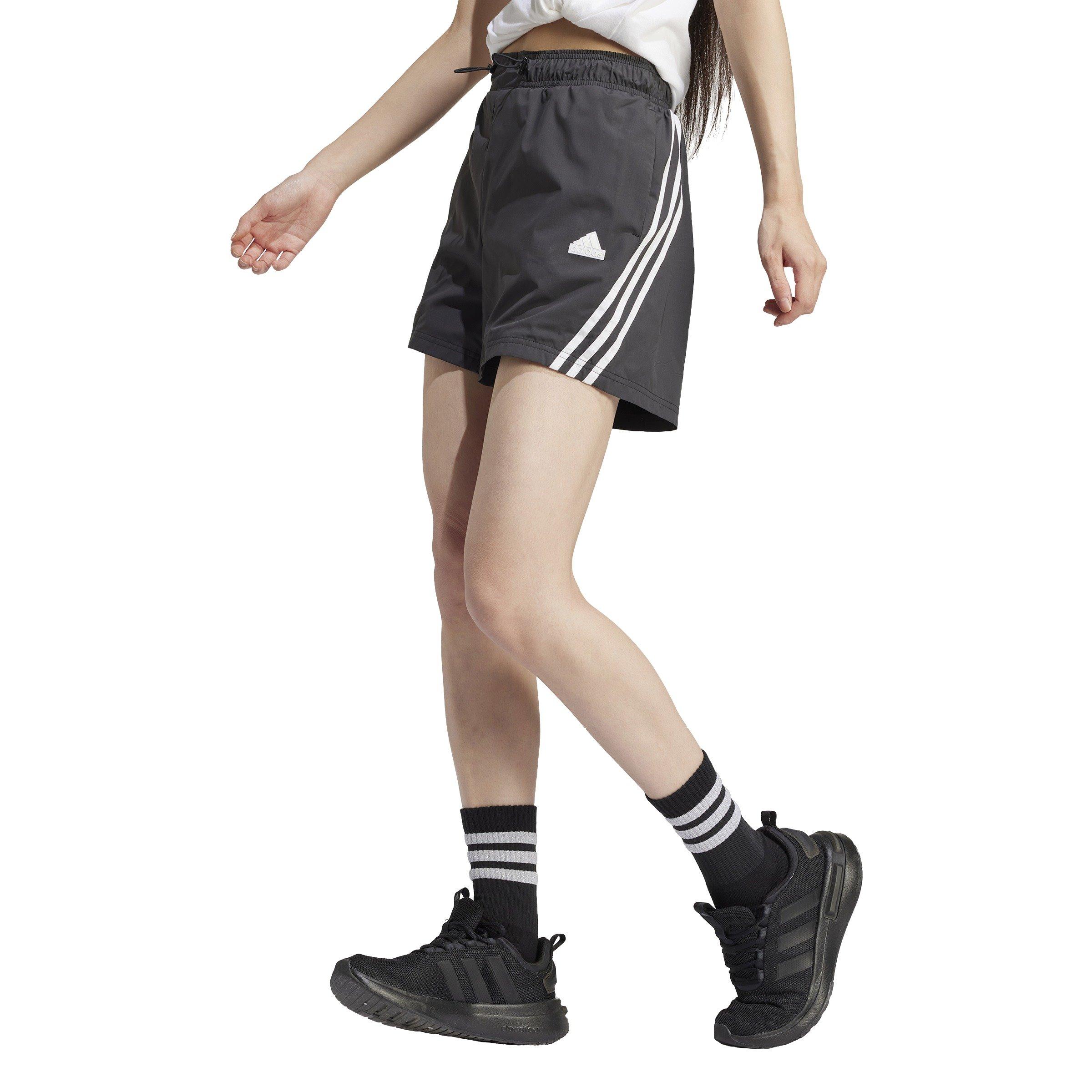 adidas Women's Woven 3-Stripes Shorts - BLACK Thumbnail View 1