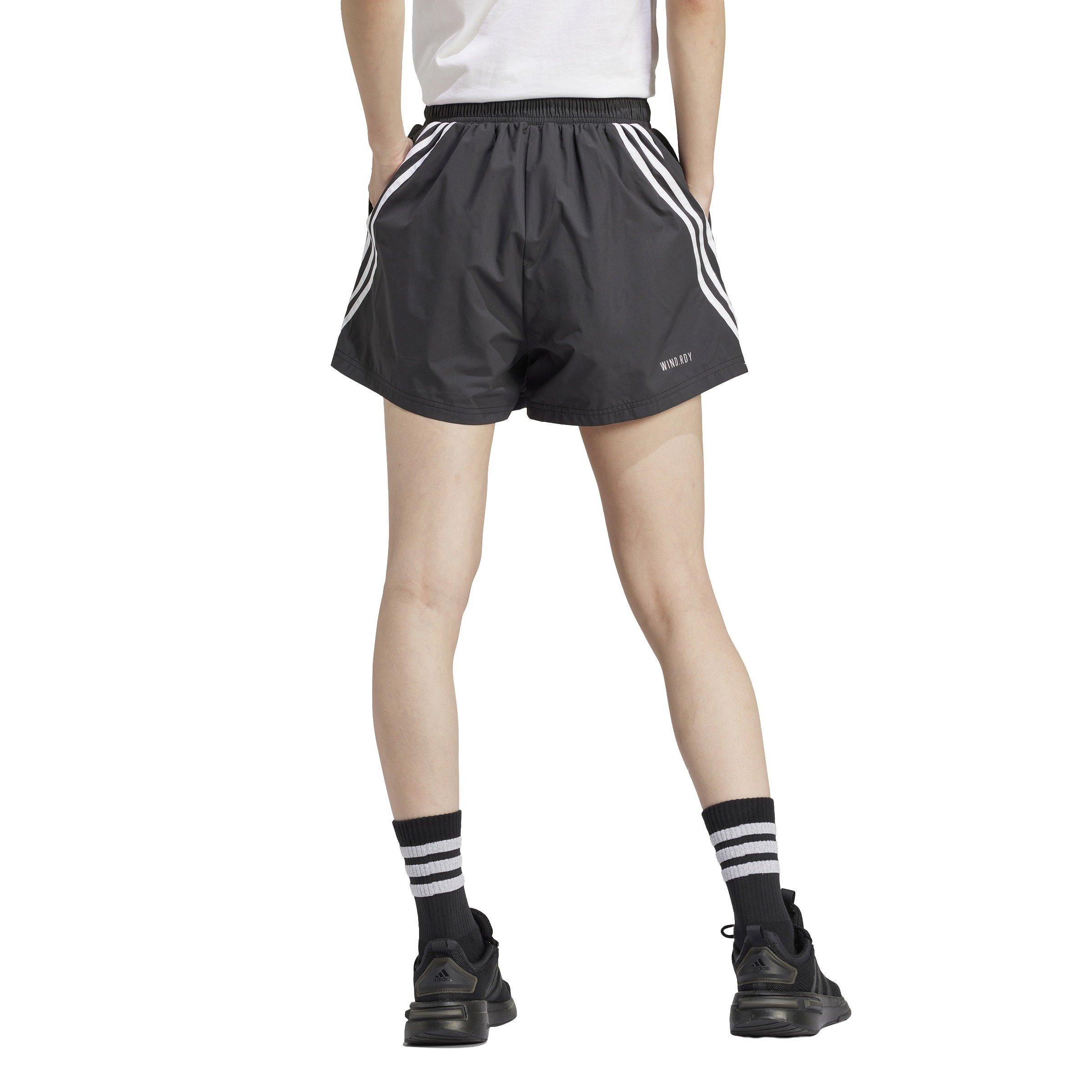 adidas Women's Woven 3-Stripes Shorts - BLACK Thumbnail View 2