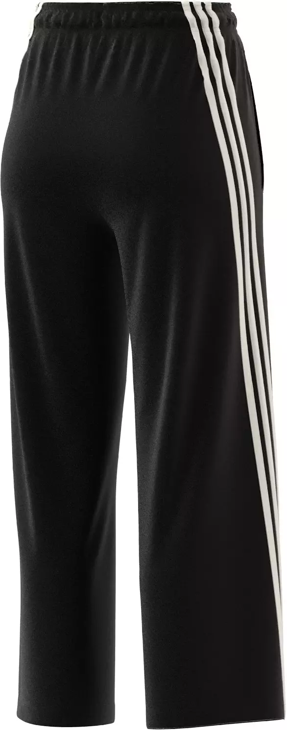 adidas Women's High-Rise Open Hem 3-Stripes Pants - BLACK