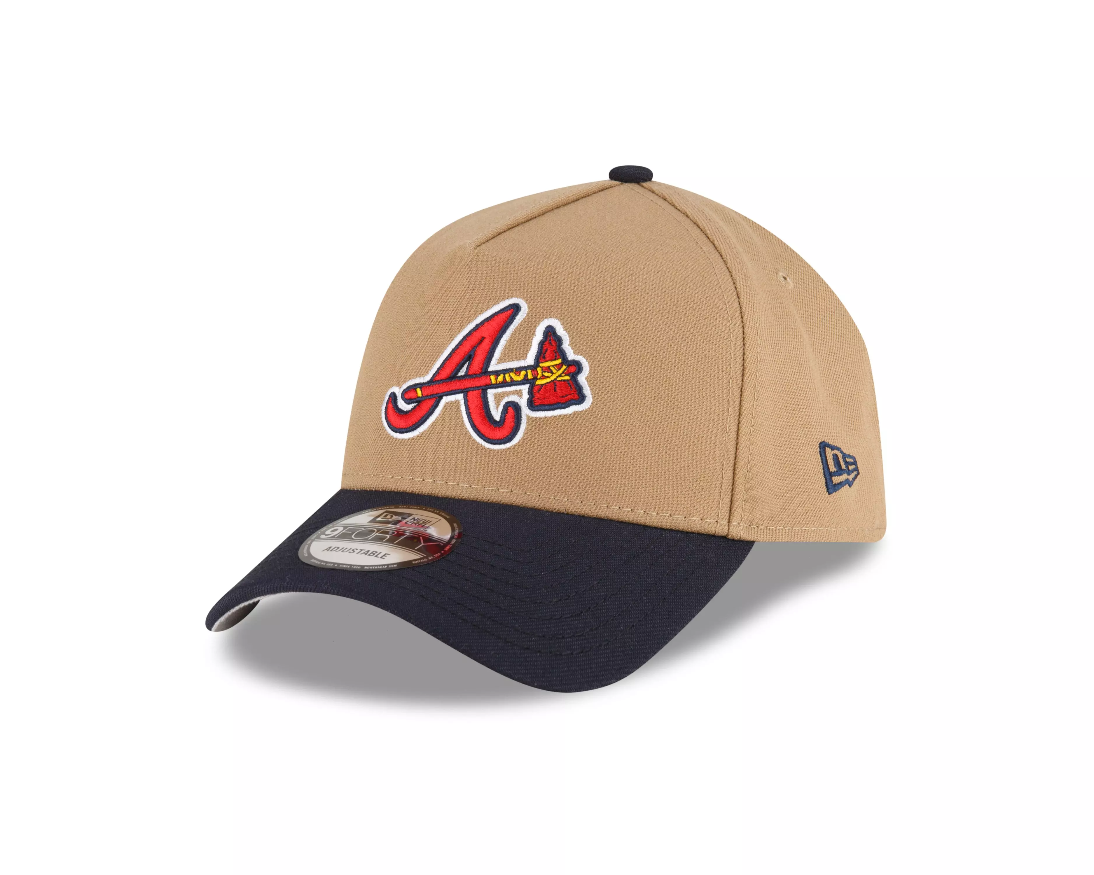 New Era Atlanta Braves 9FORTY A-Frame Snapback-Kahki/Navy - TAN/NAVY