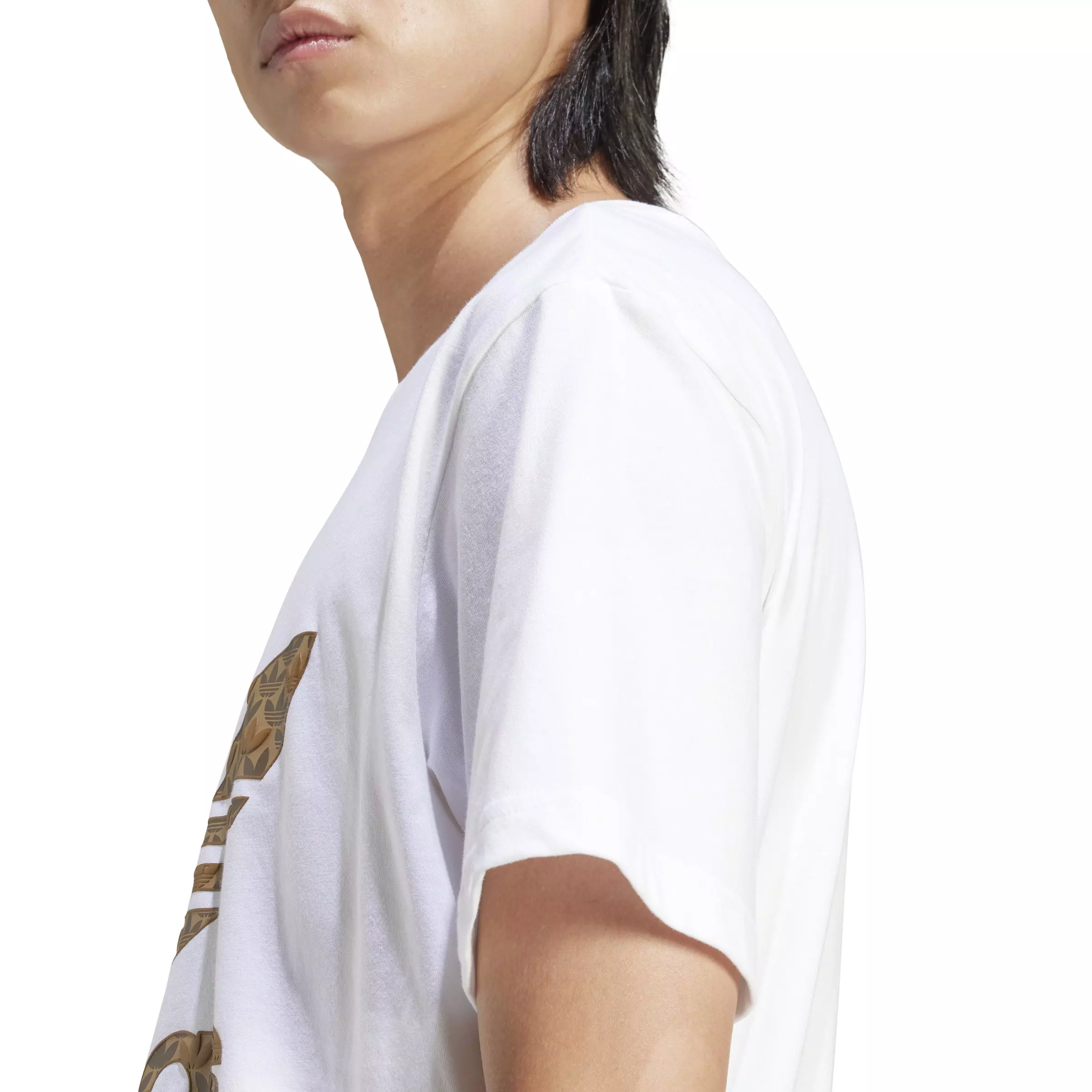 adidas Men's Classic Monogram Graphic Tee-White/Brown - WHITE/BROWN