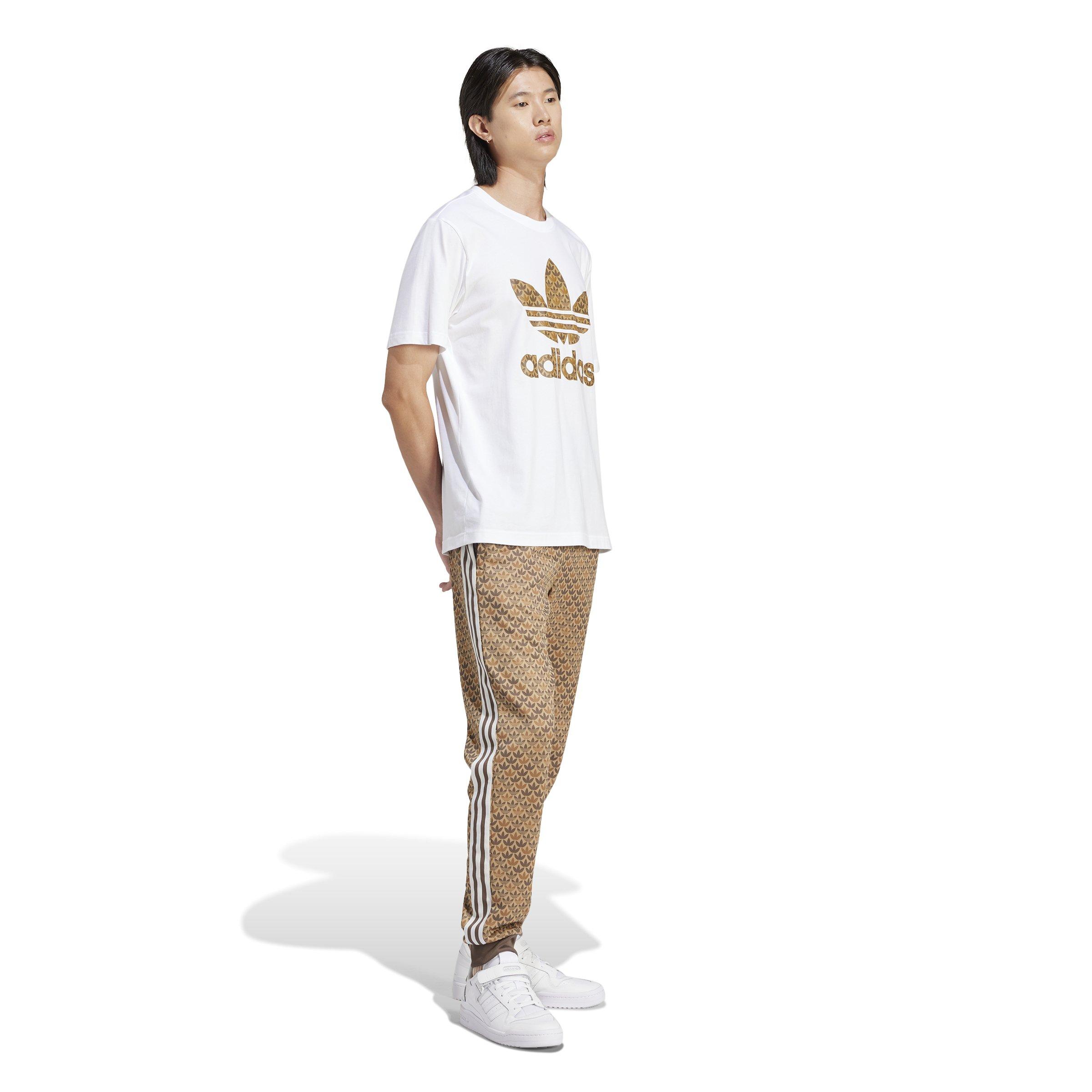 adidas Men's Classic Monogram Graphic Tee-White/Brown - WHITE/BROWN Thumbnail View 6