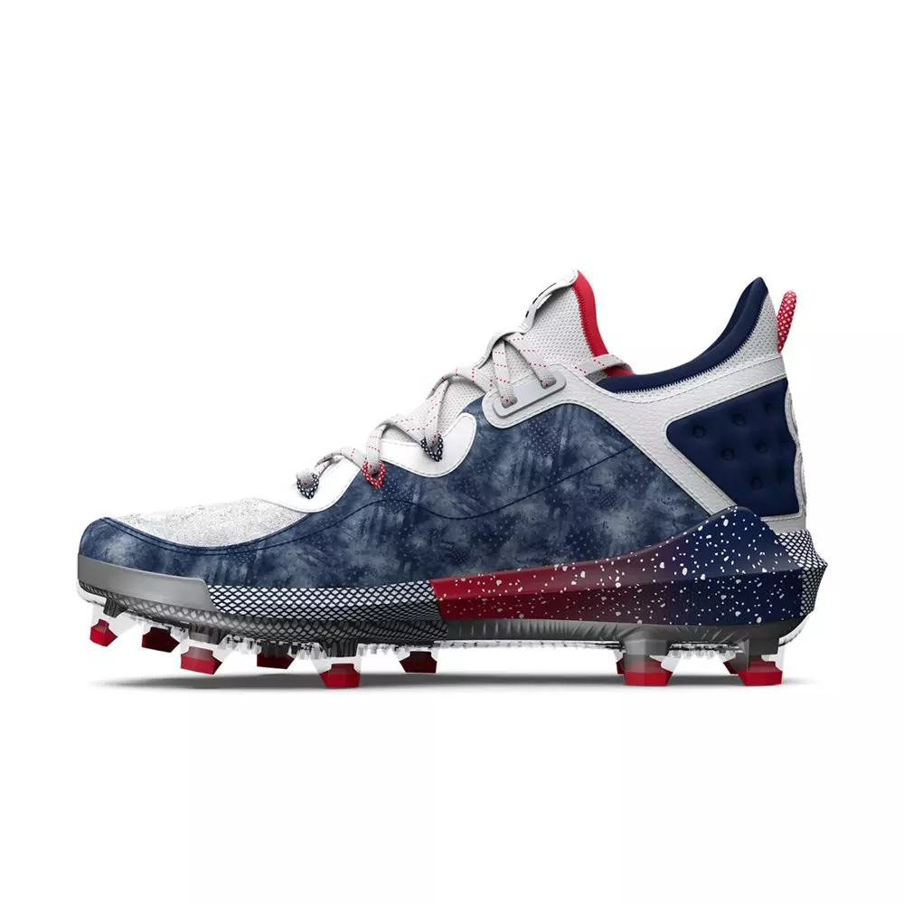 Under Armour Harper 8 Elite TPU "USA" Men's Baseball Cleat - WHITE/NAVY