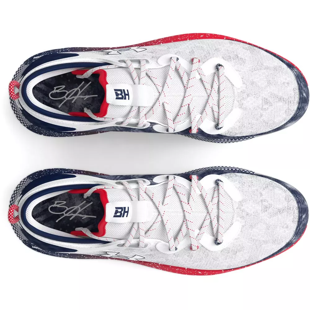 Under Armour Harper 8 Elite TPU "USA" Men's Baseball Cleat - WHITE/NAVY