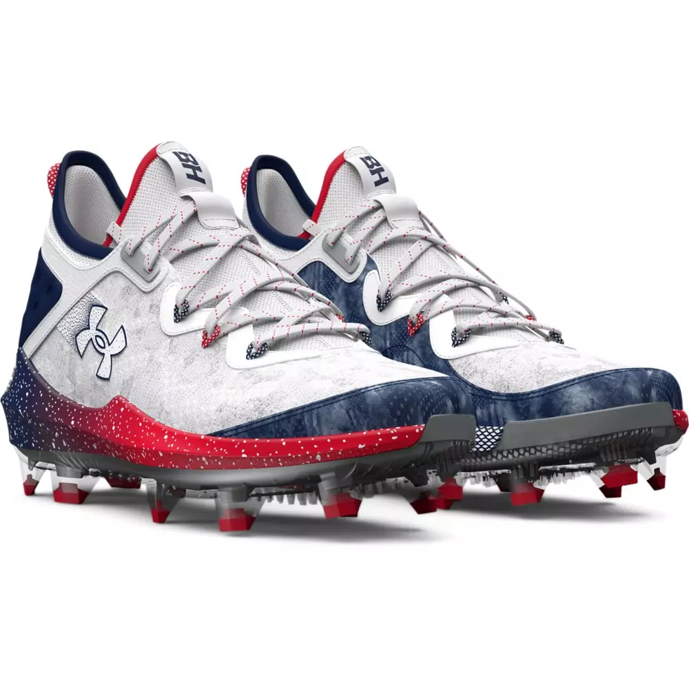Under Armour Harper 8 Elite TPU "USA" Men's Baseball Cleat - WHITE/NAVY