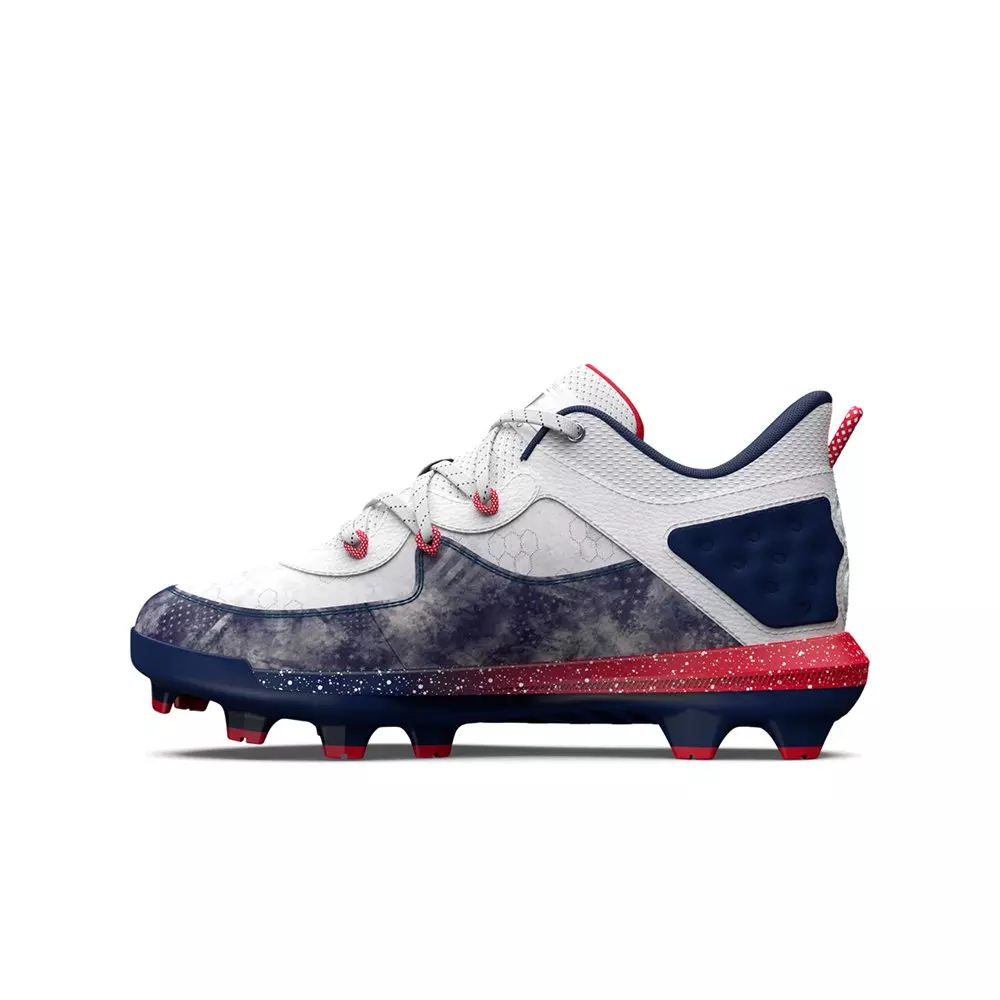 Under Armour Harper 8 TPU Jr. "White/Midnight Navy" Grade School Boys' Baseball Cleat - WHITE/NAVY