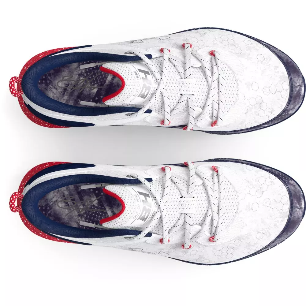 Under Armour Harper 8 TPU Jr. "White/Midnight Navy" Grade School Boys' Baseball Cleat - WHITE/NAVY