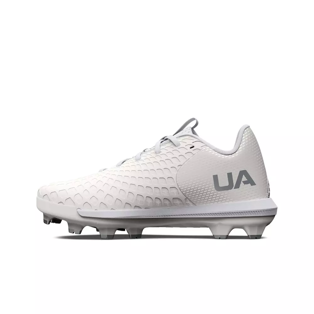 Under Armour Glyde 2.0 TPU "White/Silver" Grade School Girls' Softball Cleat - WHITE/SILVER