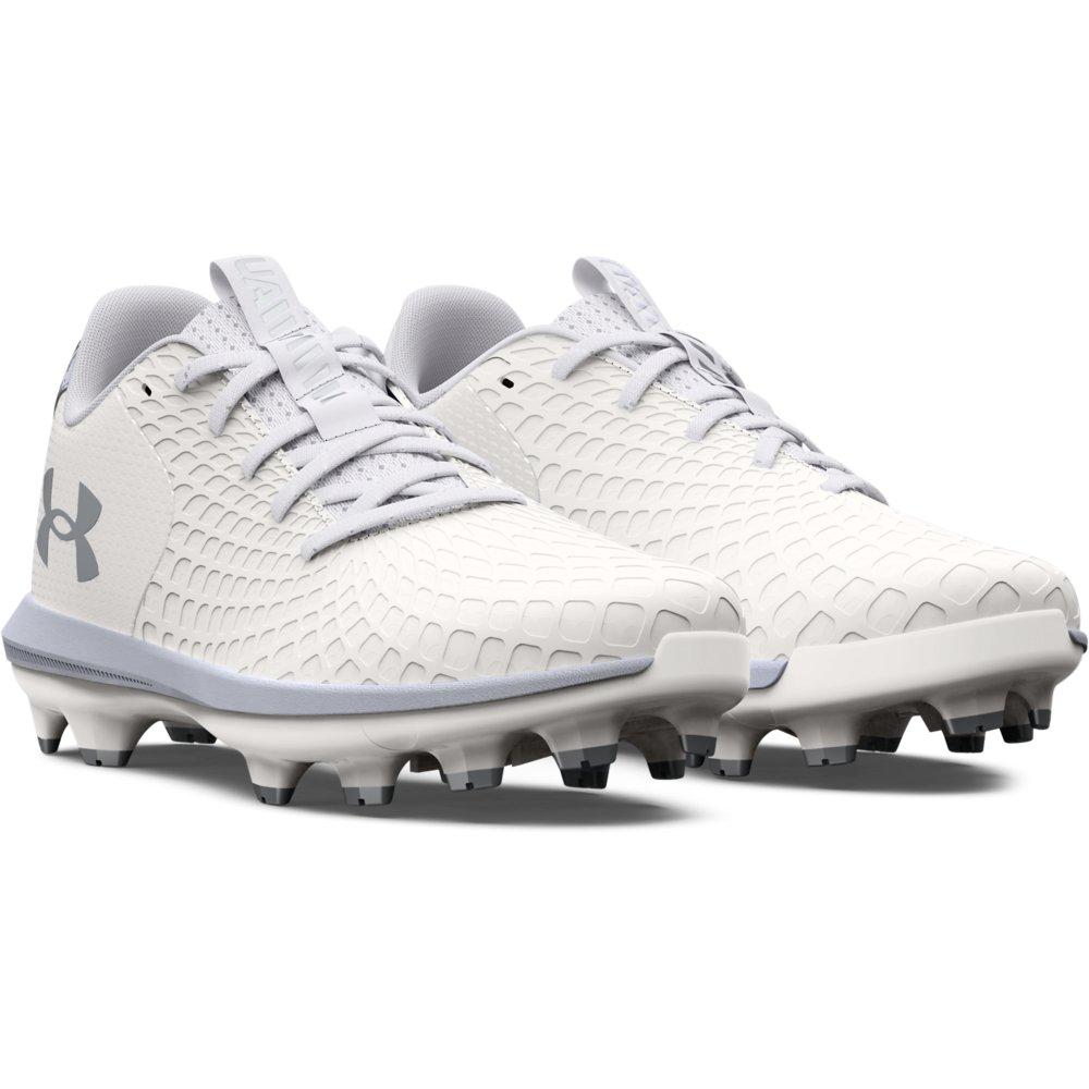 Under Armour Glyde 2.0 TPU  Grade School Girls' "White/Silver" Softball Cleat
