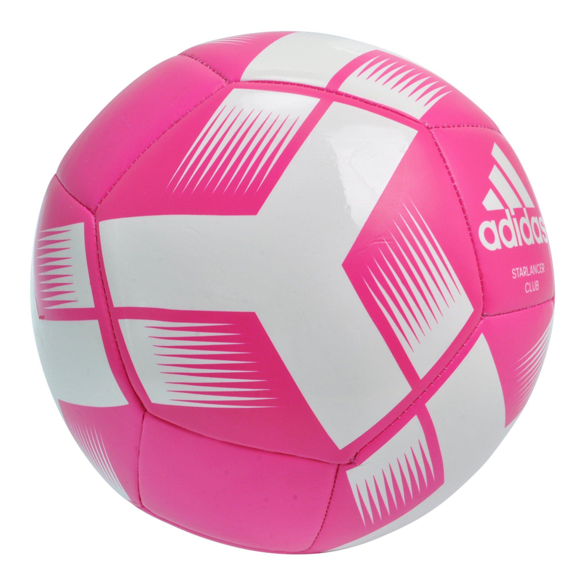 adidas Starlancer Club Soccer Ball Solar Pink White Hibbett