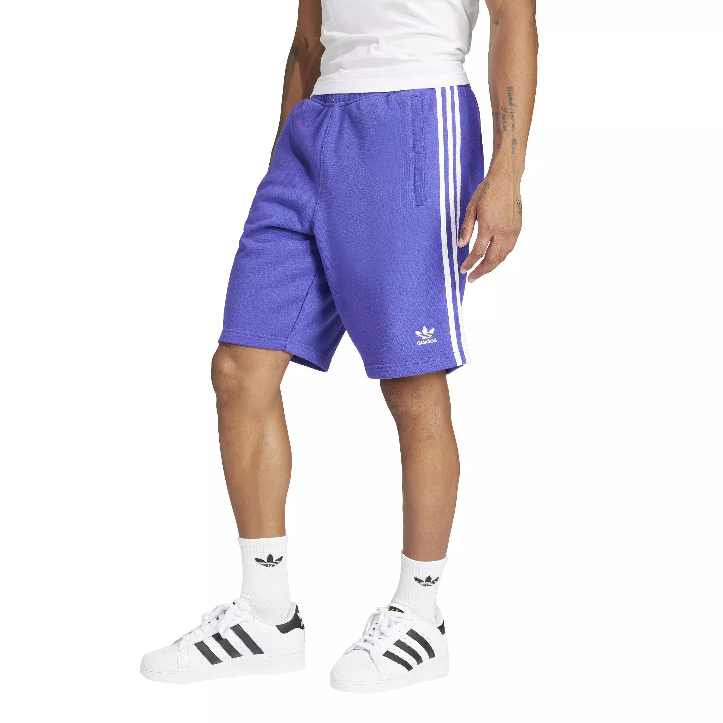 adidas Men's Adicolor 3-Stripes Shorts-Purple - PURPLE