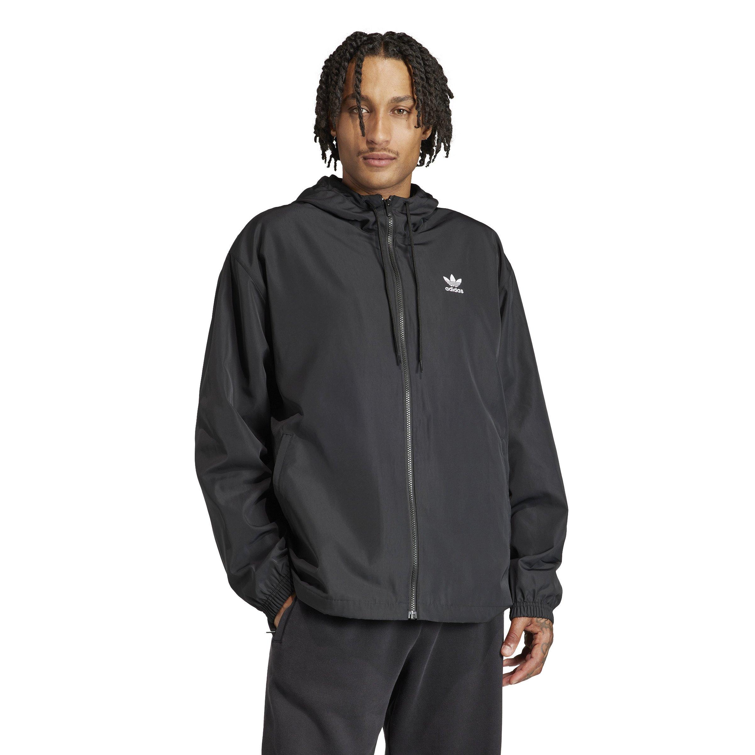 adidas​ Originals Men's Adicolor Trefoil Essentials Windbreaker - BLACK