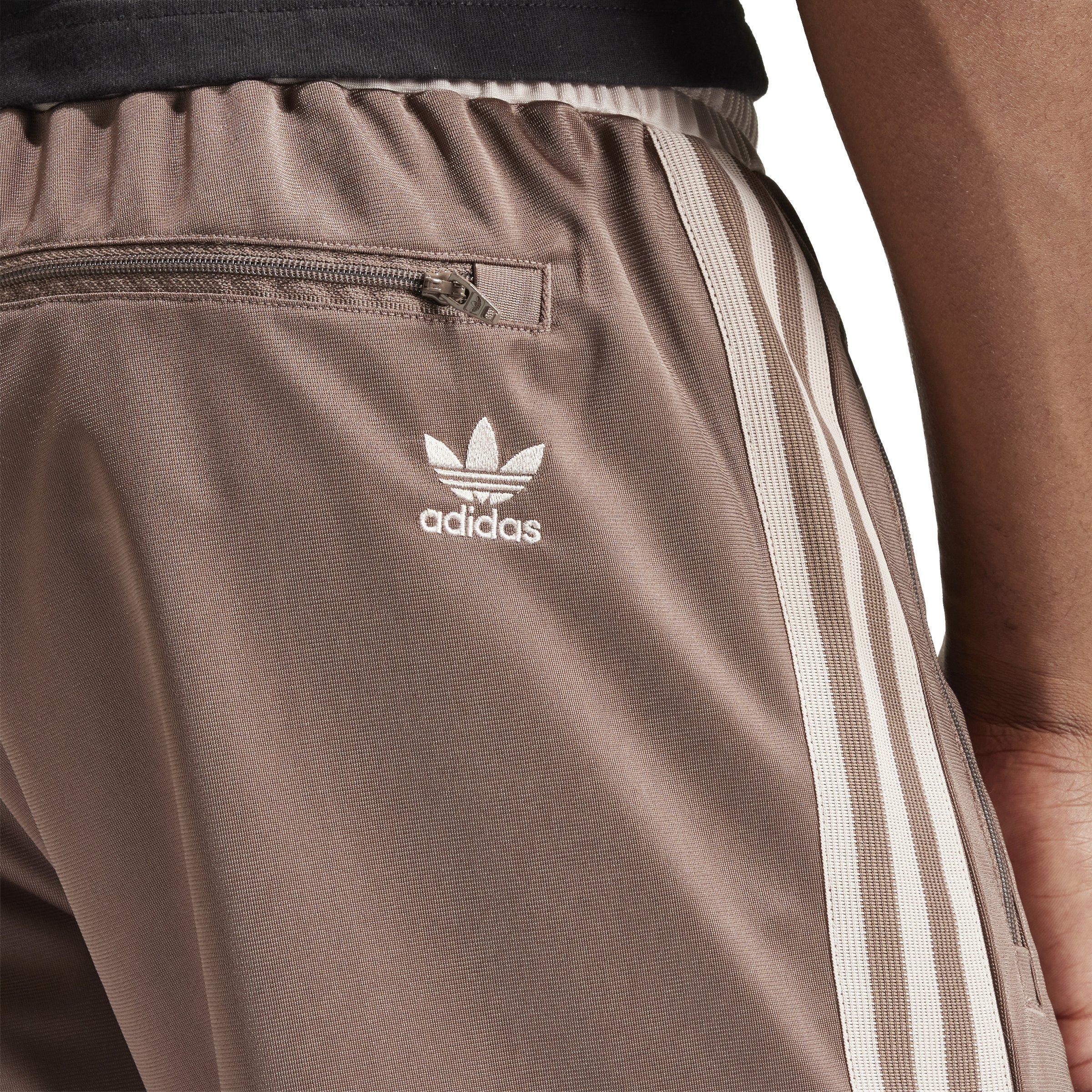 adidas Men's Relaxed Fit Pinstripe Track Pants - BROWN Thumbnail View 5