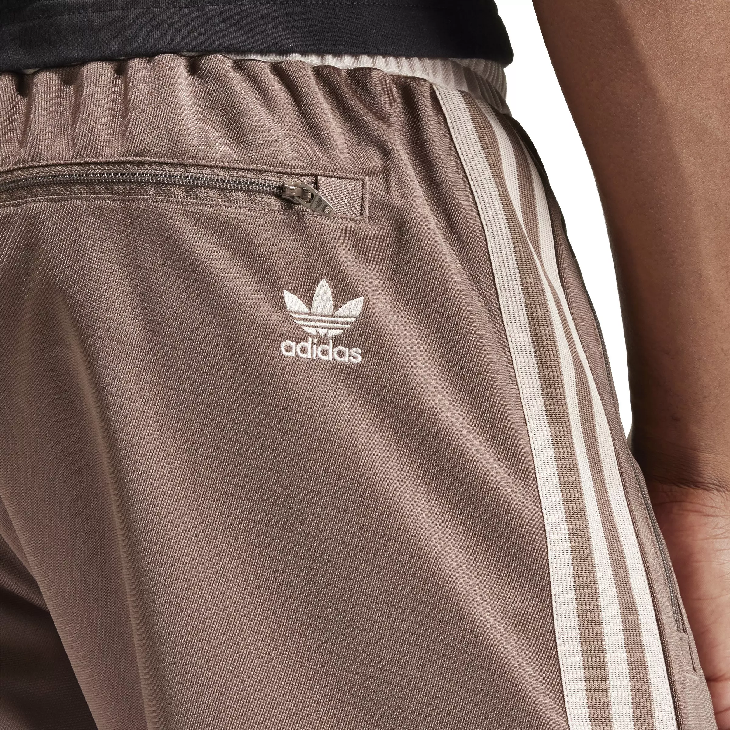 adidas Men's Relaxed Fit Pinstripe Track Pants - BROWN