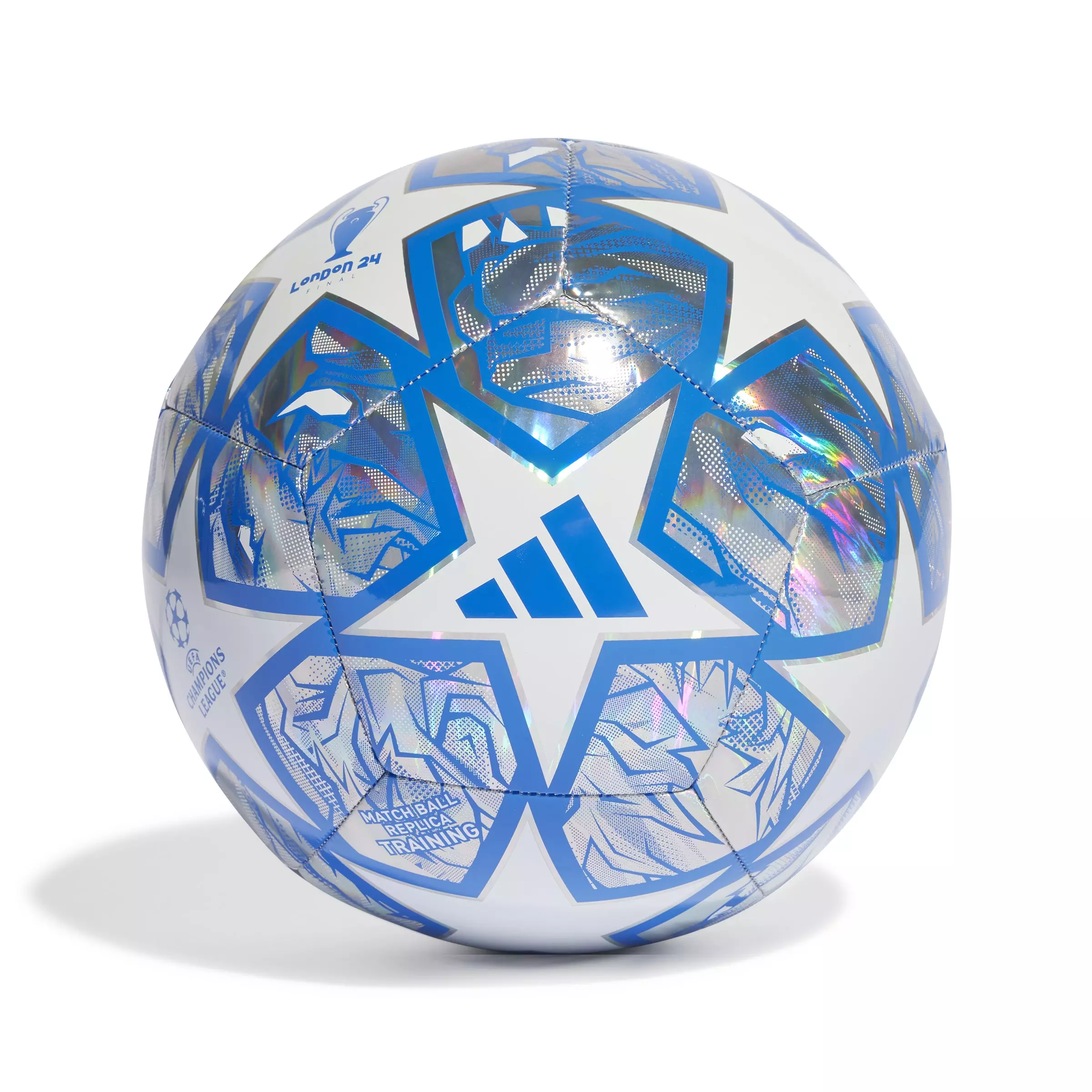 adidas UCL Foil Training 23/24 Knockout Soccer Ball - SILVER/BLUE