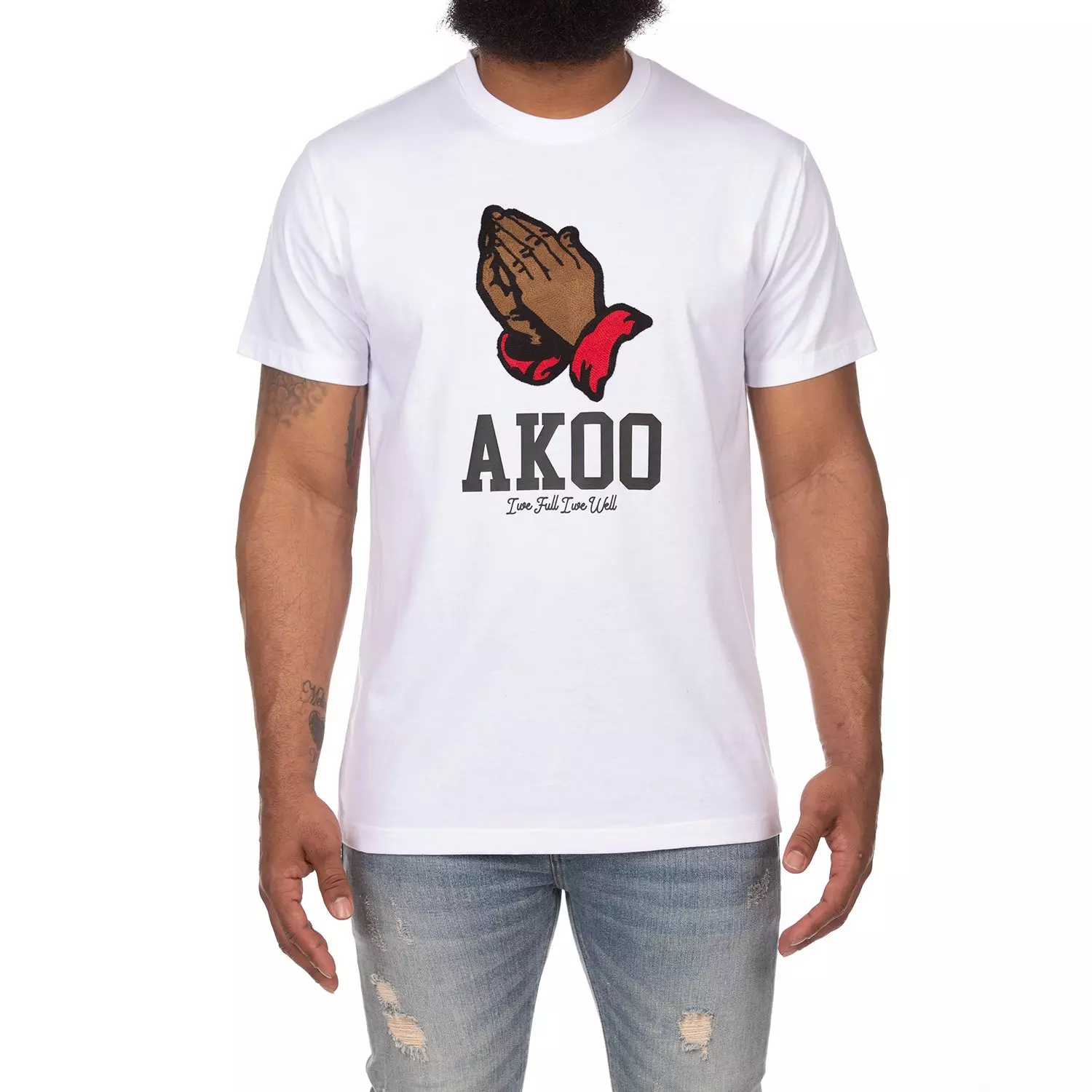 AKOO Men's Bless Up Tee - White - WHITE