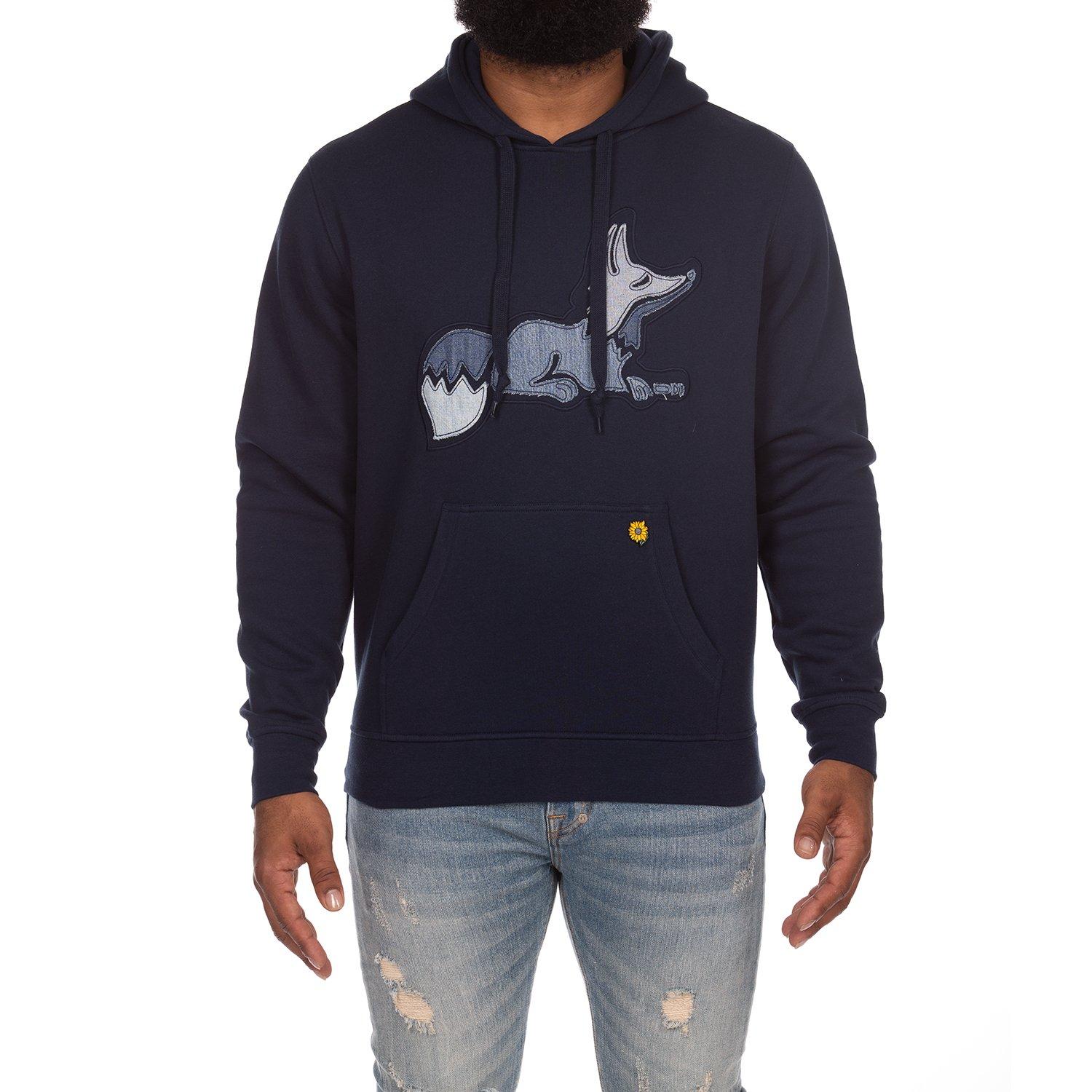 AKOO Men's Denim Slick Hoodie - Blue - BLUE Thumbnail View 1