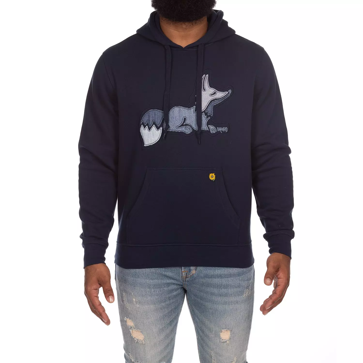AKOO Men's Denim Slick Hoodie - Blue - BLUE