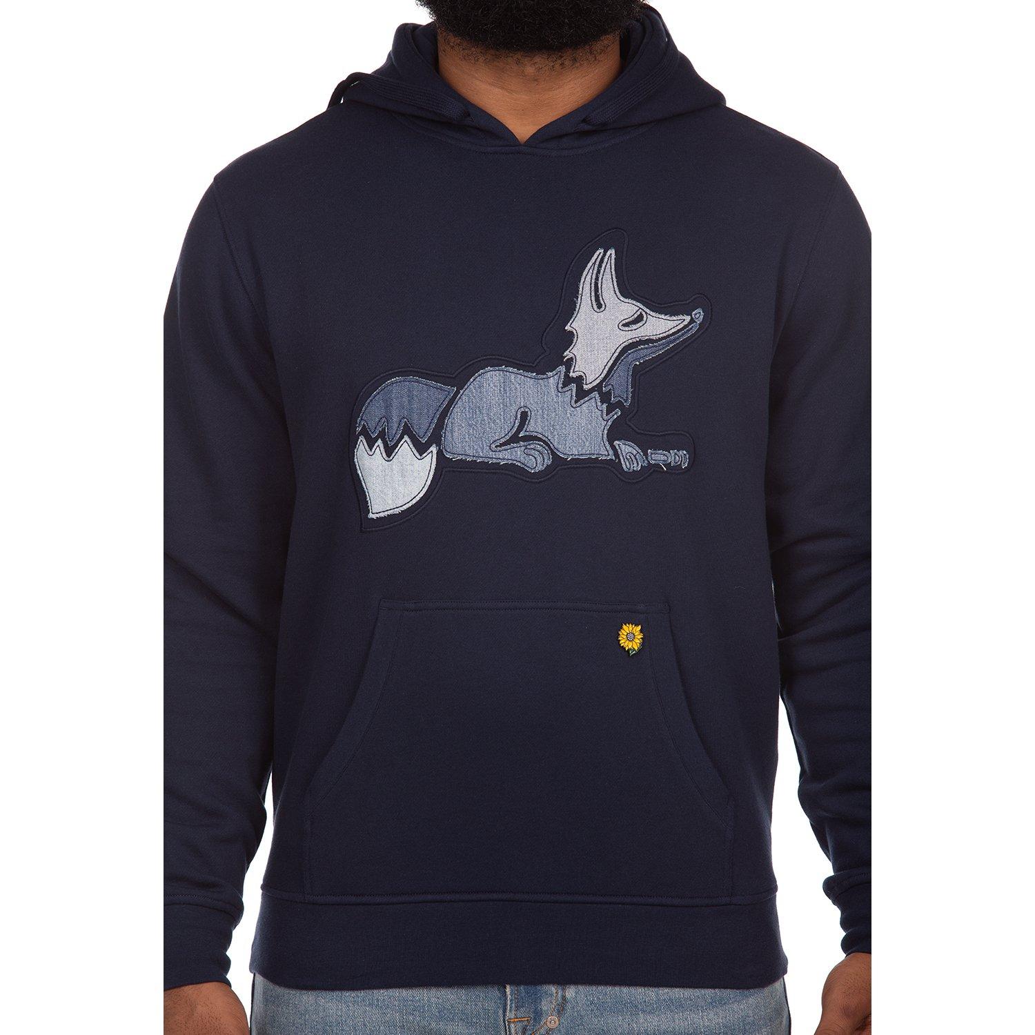 AKOO Men's Denim Slick Hoodie - Blue - BLUE Thumbnail View 3