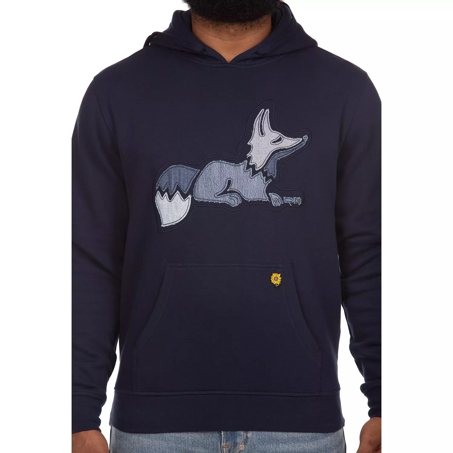 AKOO Men's Denim Slick Hoodie - Blue - BLUE